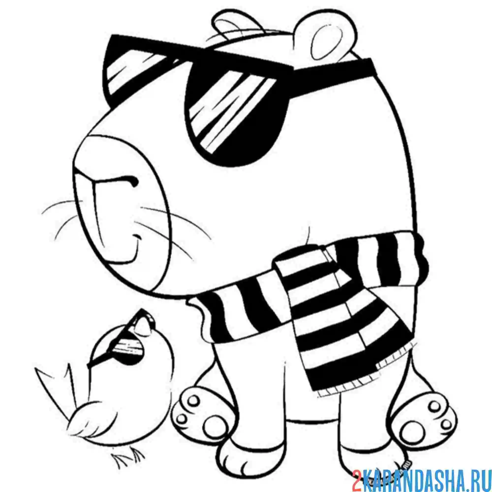 Раскраска капибара в очках