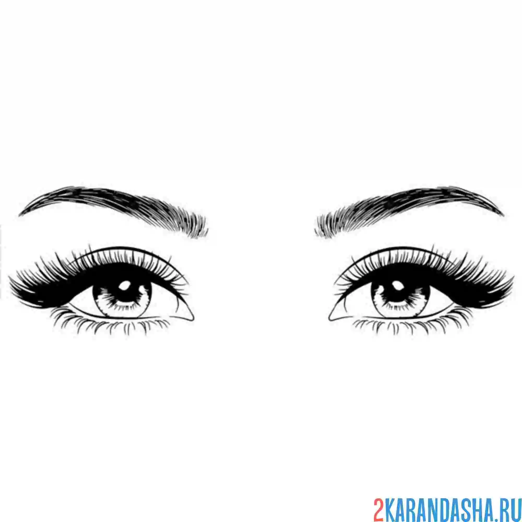 Раскраска взгляд глаза девушки