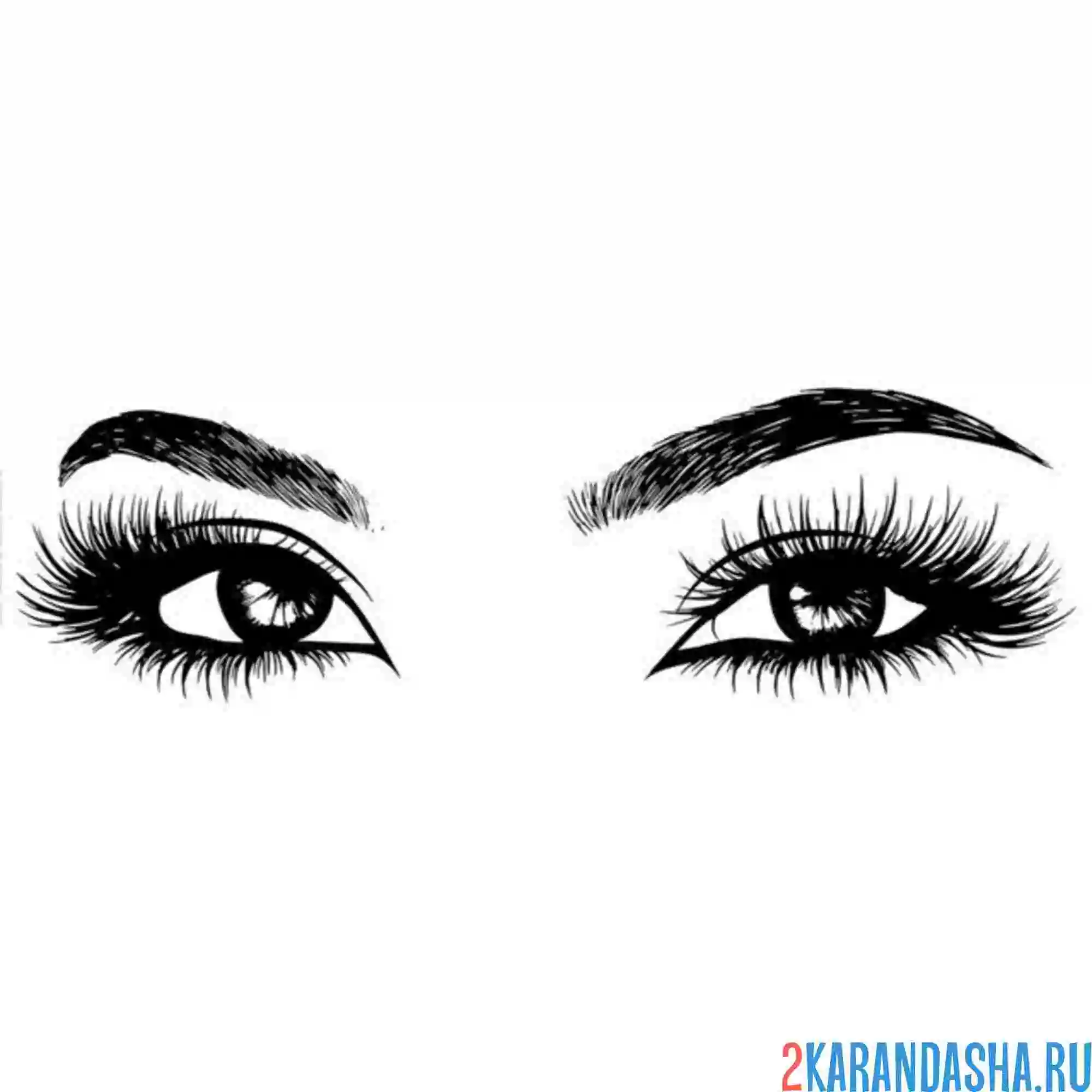 Раскраска глаза с ресницами