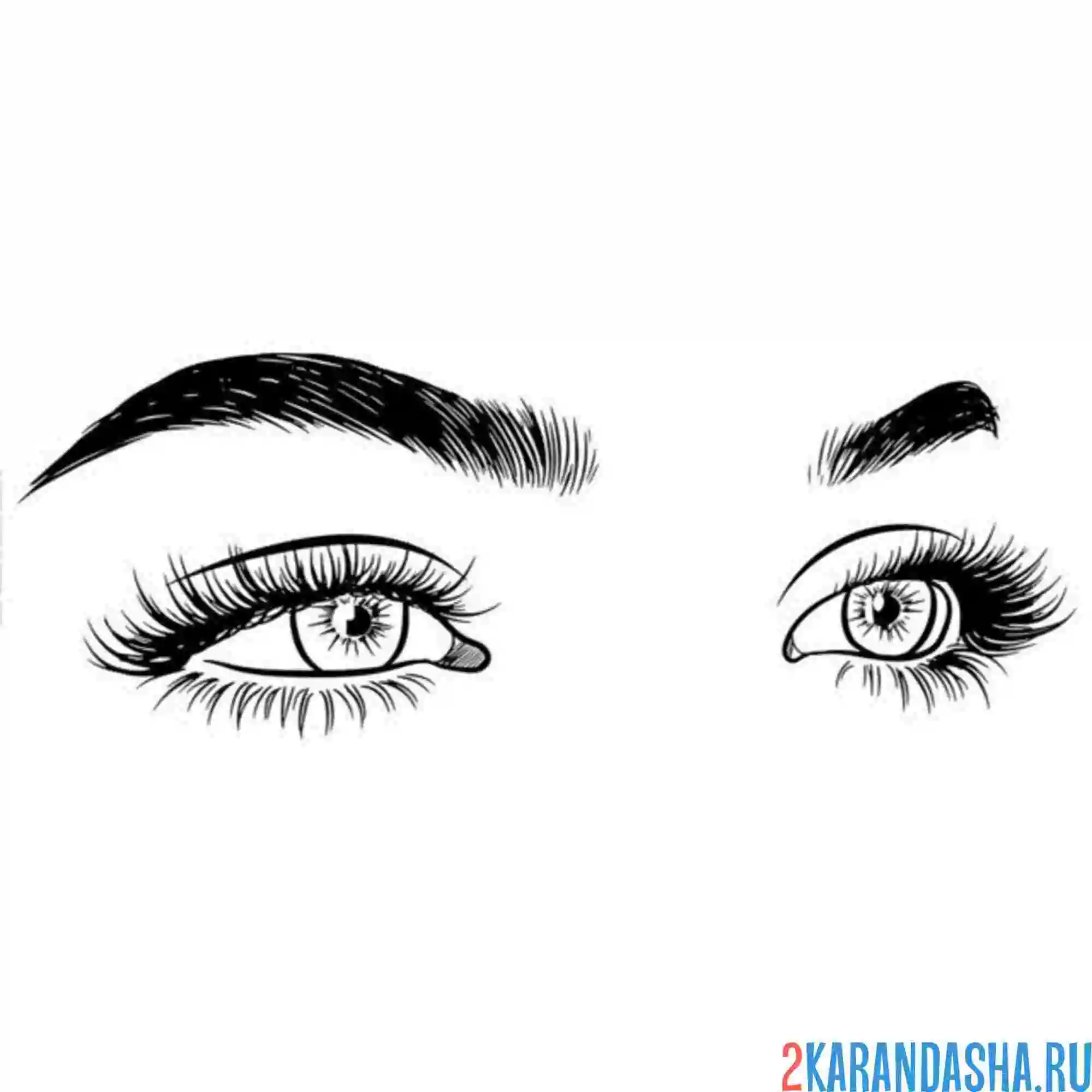 Раскраска глаза голубые