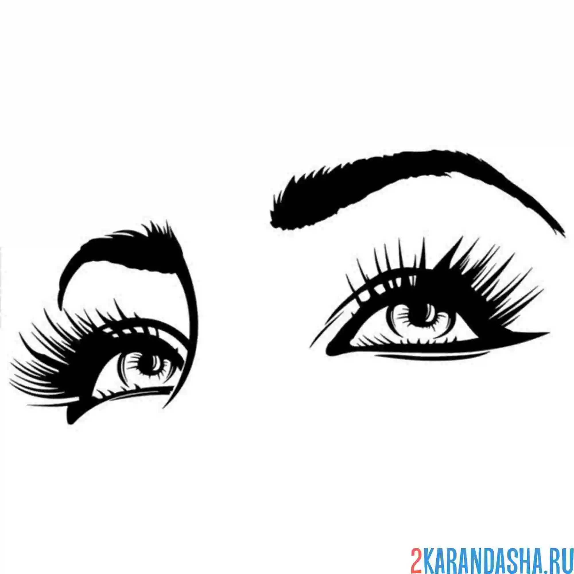Раскраска глаза смотрят вверх