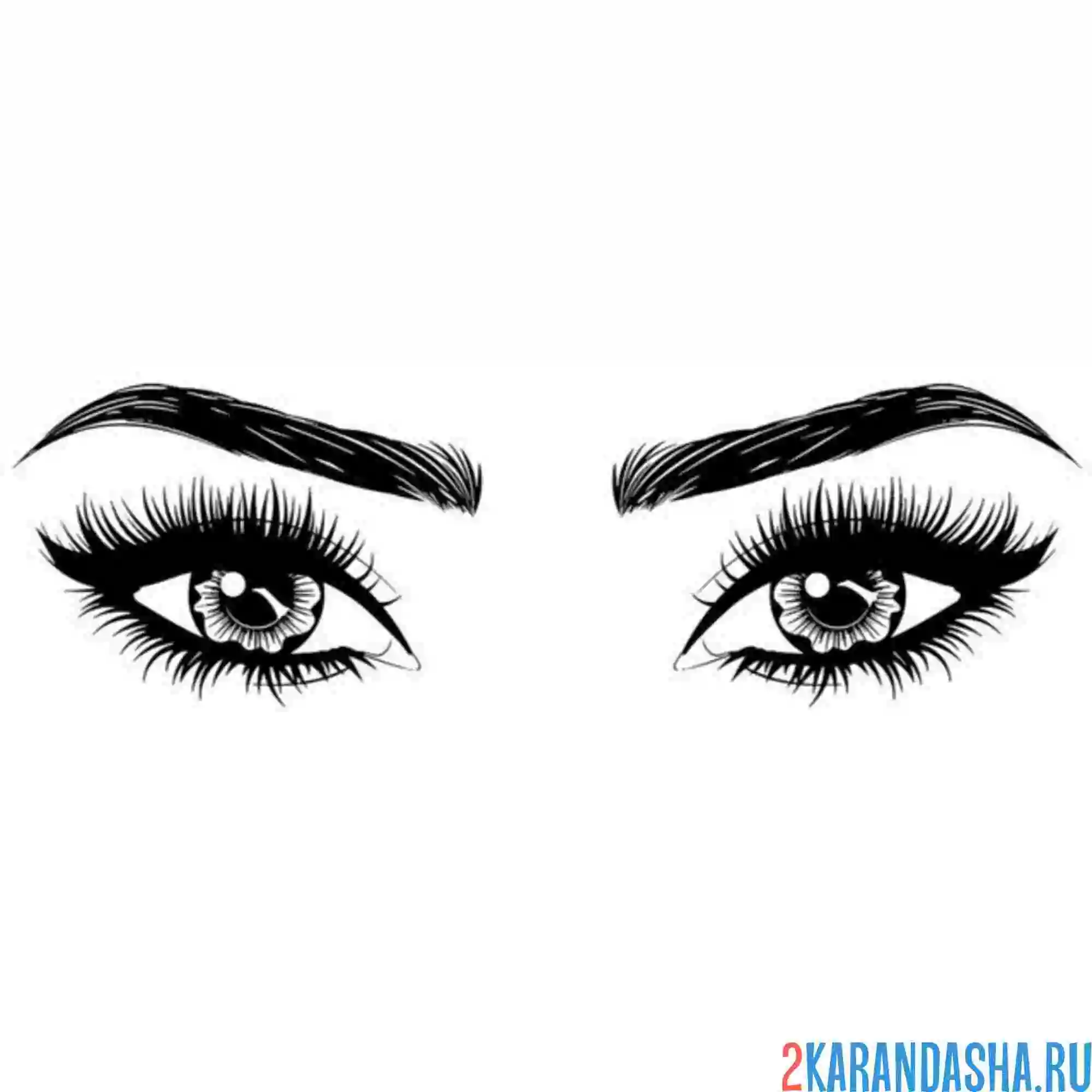Раскраска глаза и тонкие брови