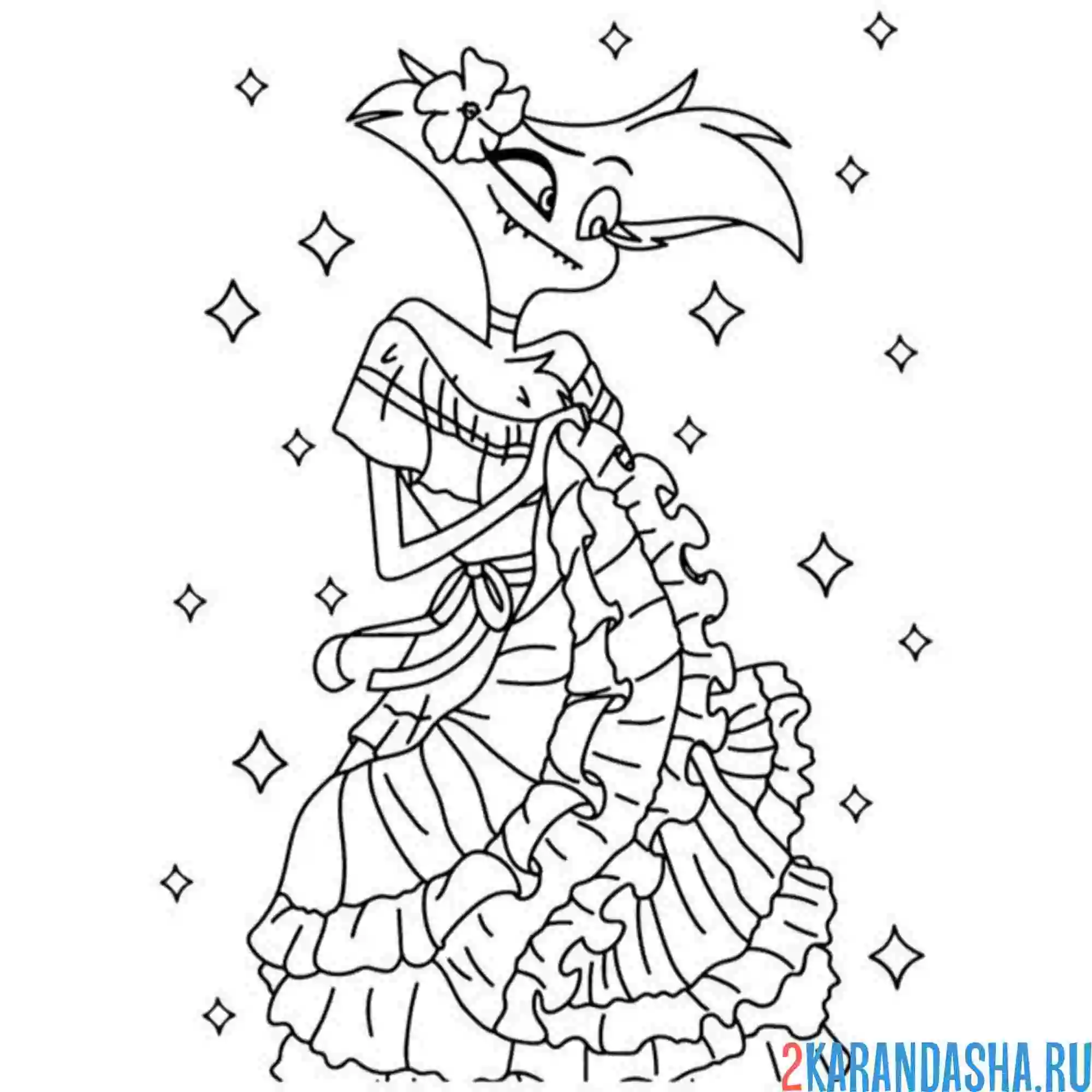 Раскраска отель хазбин энтони энджел даст