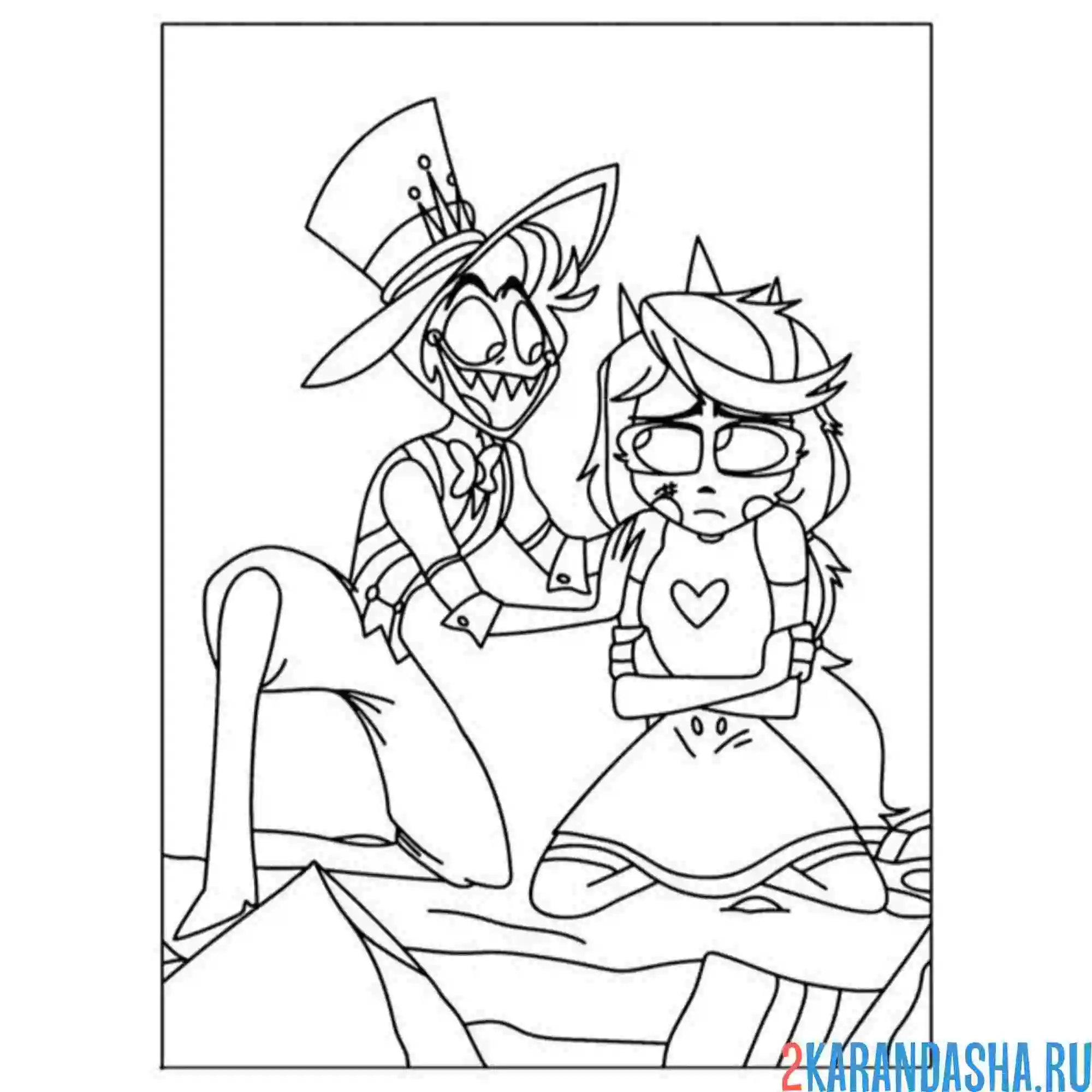 Раскраска отель хазбин обида