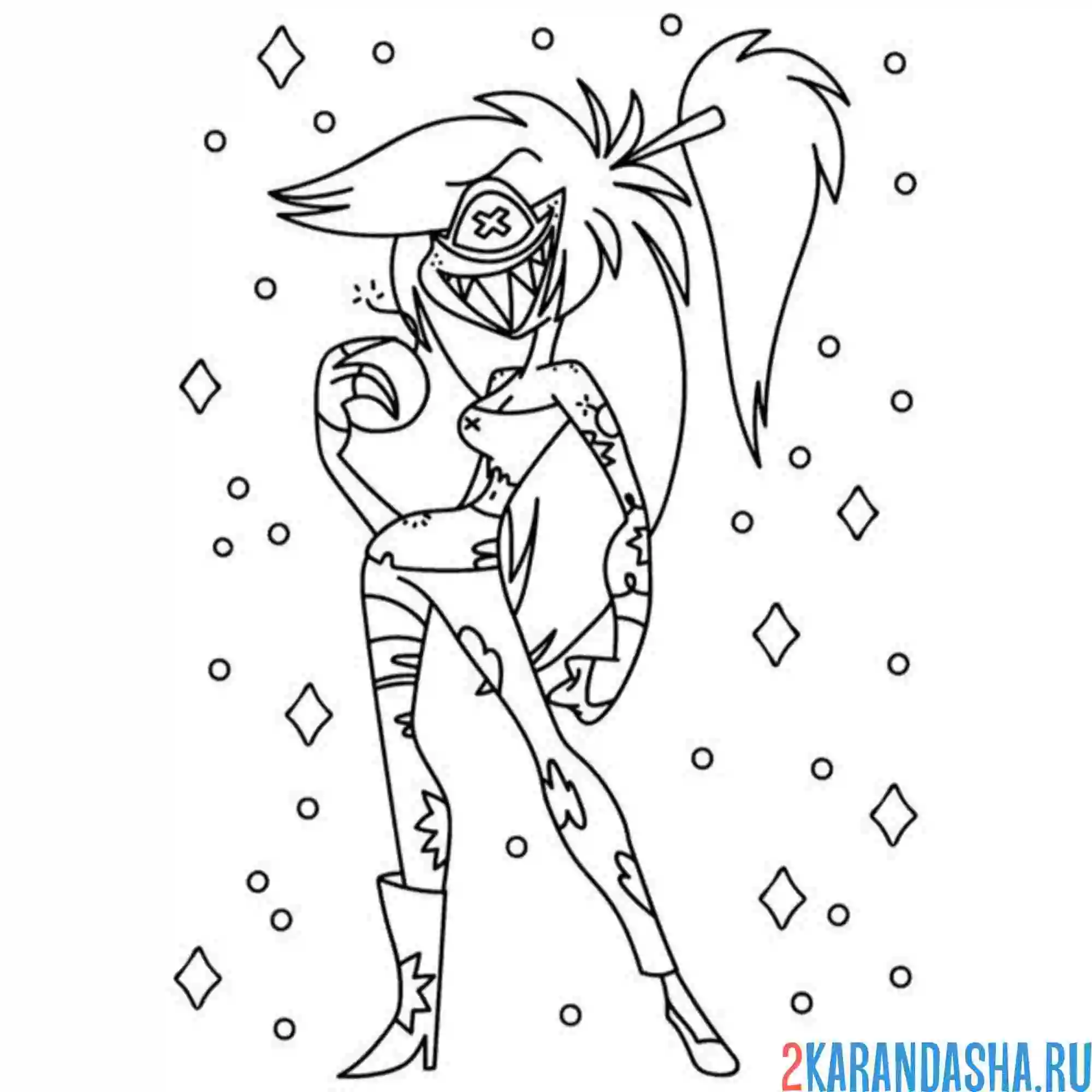 Раскраска отель хазбин черри бомб