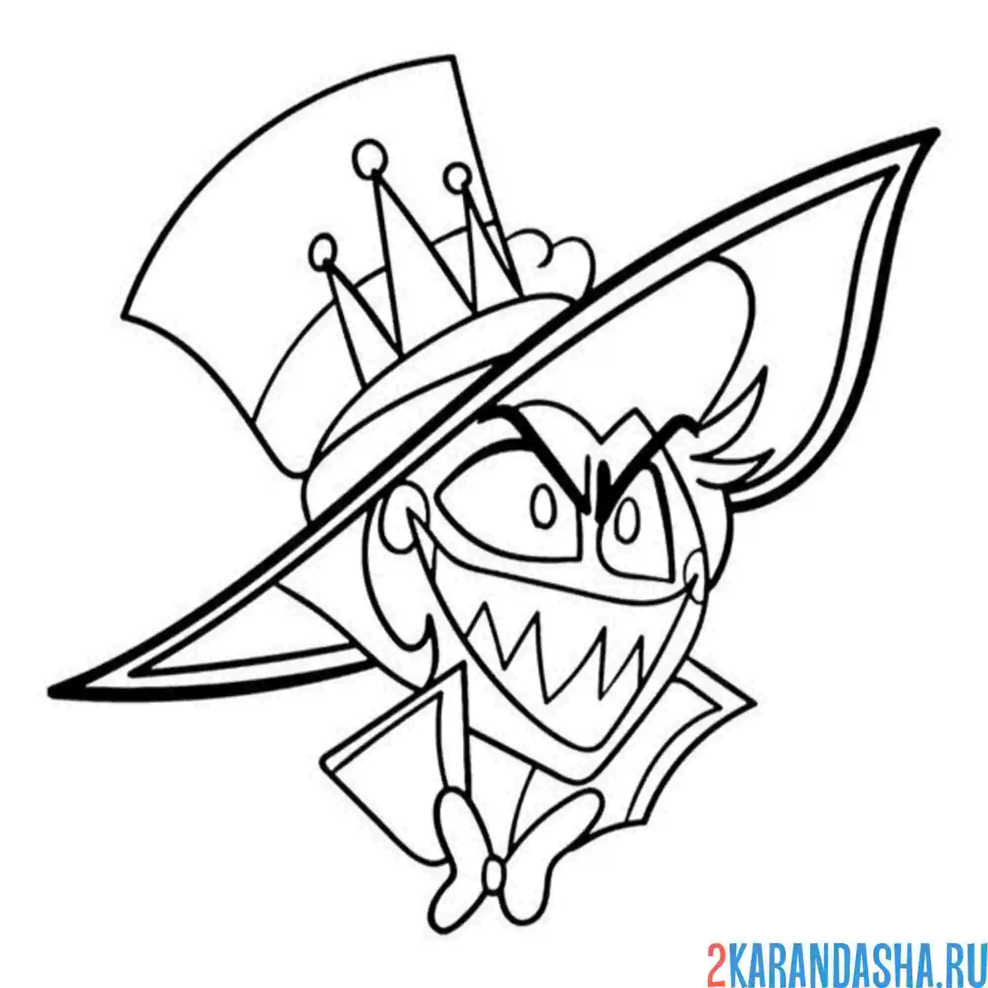 Раскраска отель хазбин хаск голова