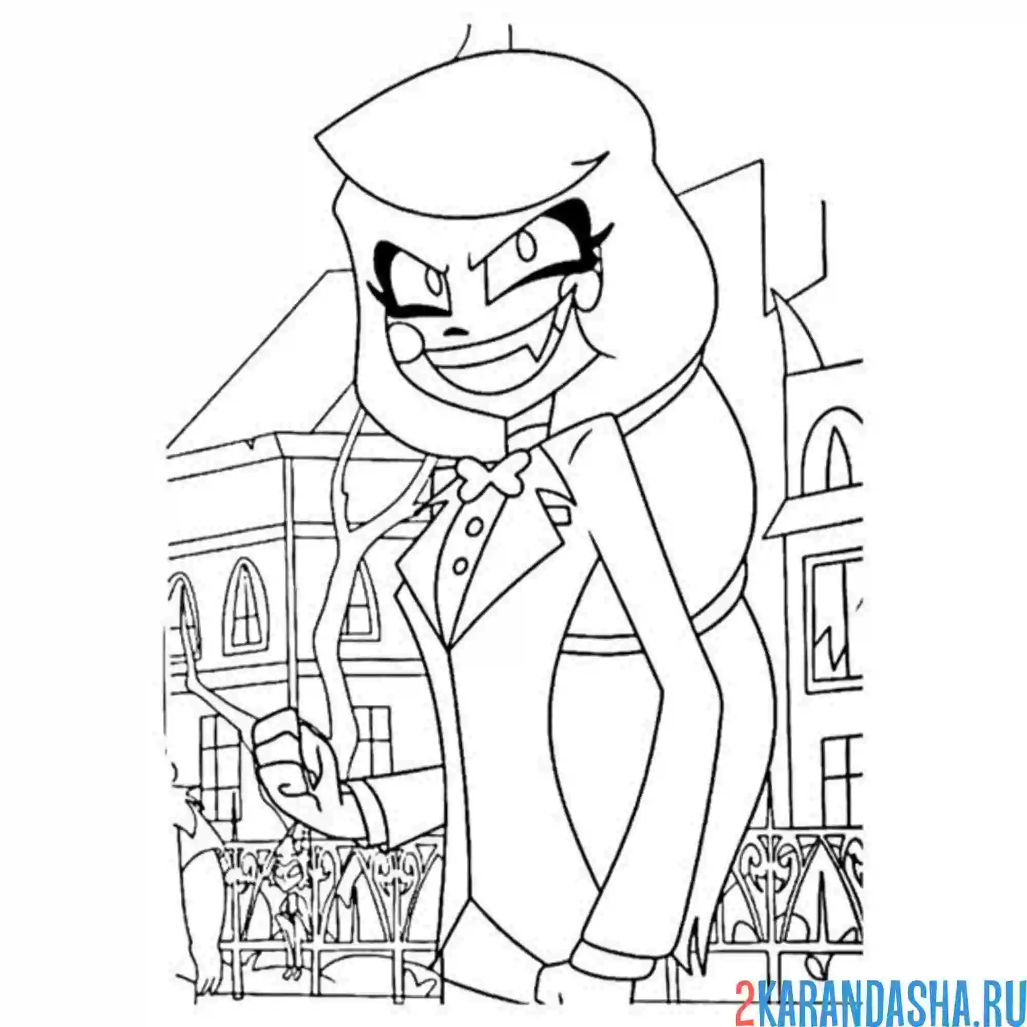 Раскраска отель хазбин злость