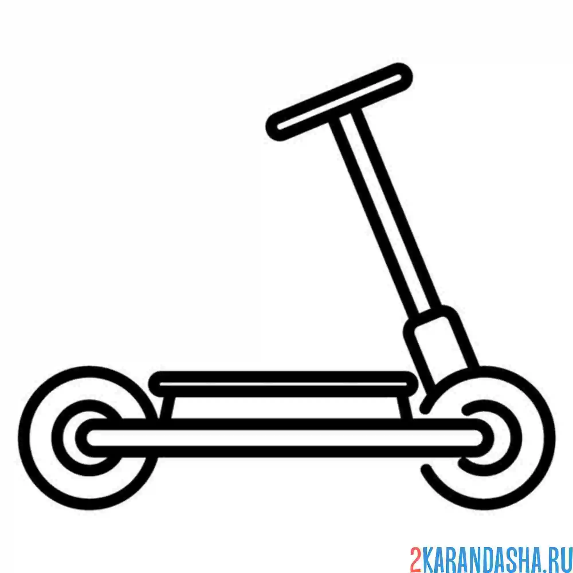 Раскраска самокат простой