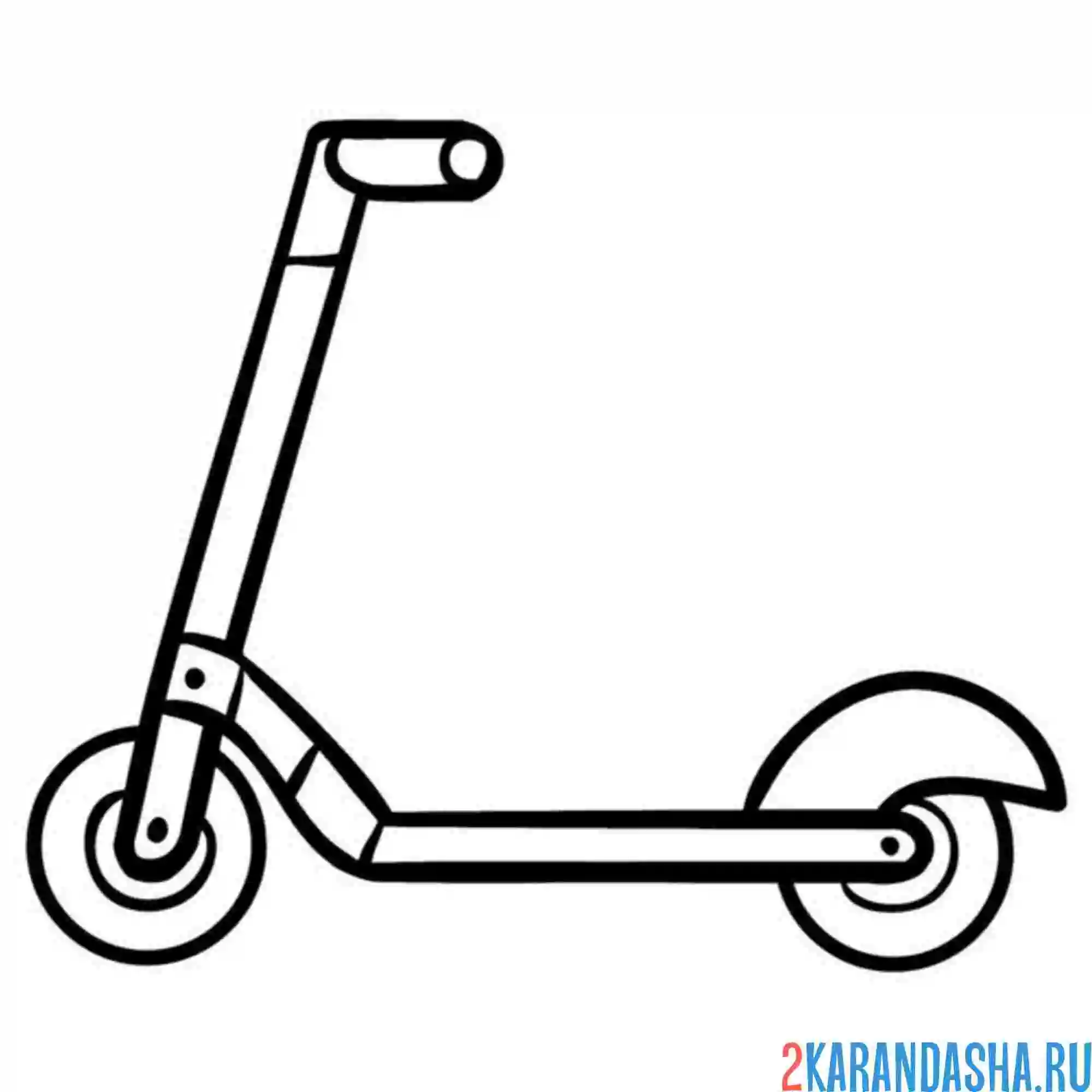 Раскраска самокат самый простой