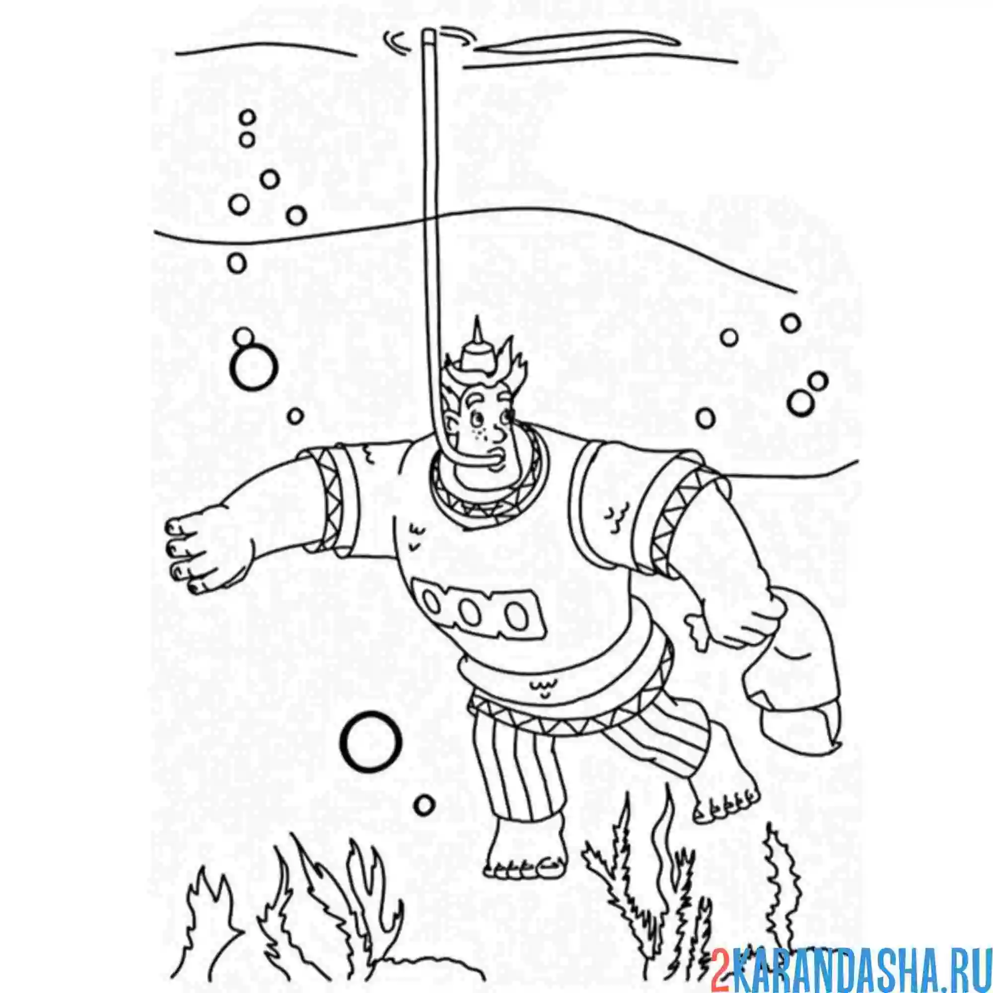 Раскраска алеша попович из три богатыря