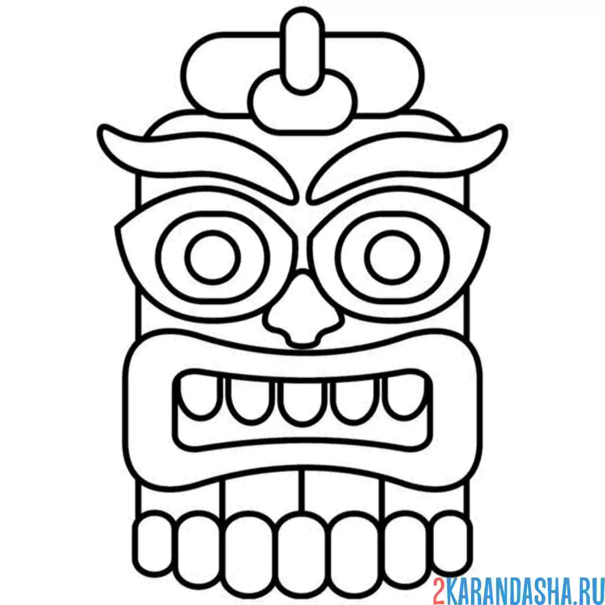 Раскраска маска аборигена