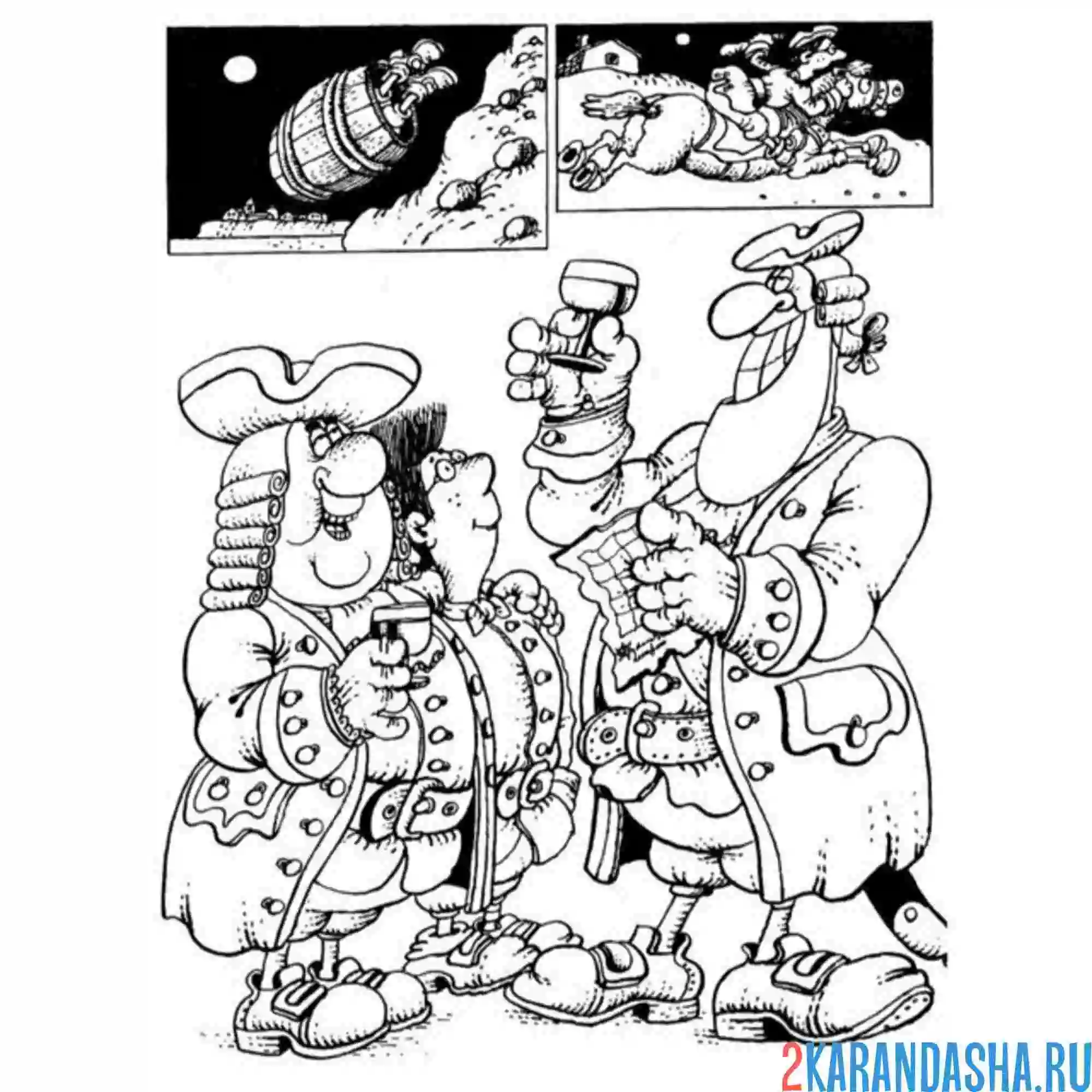 Раскраска кадр из мультфильма остров сокровищ