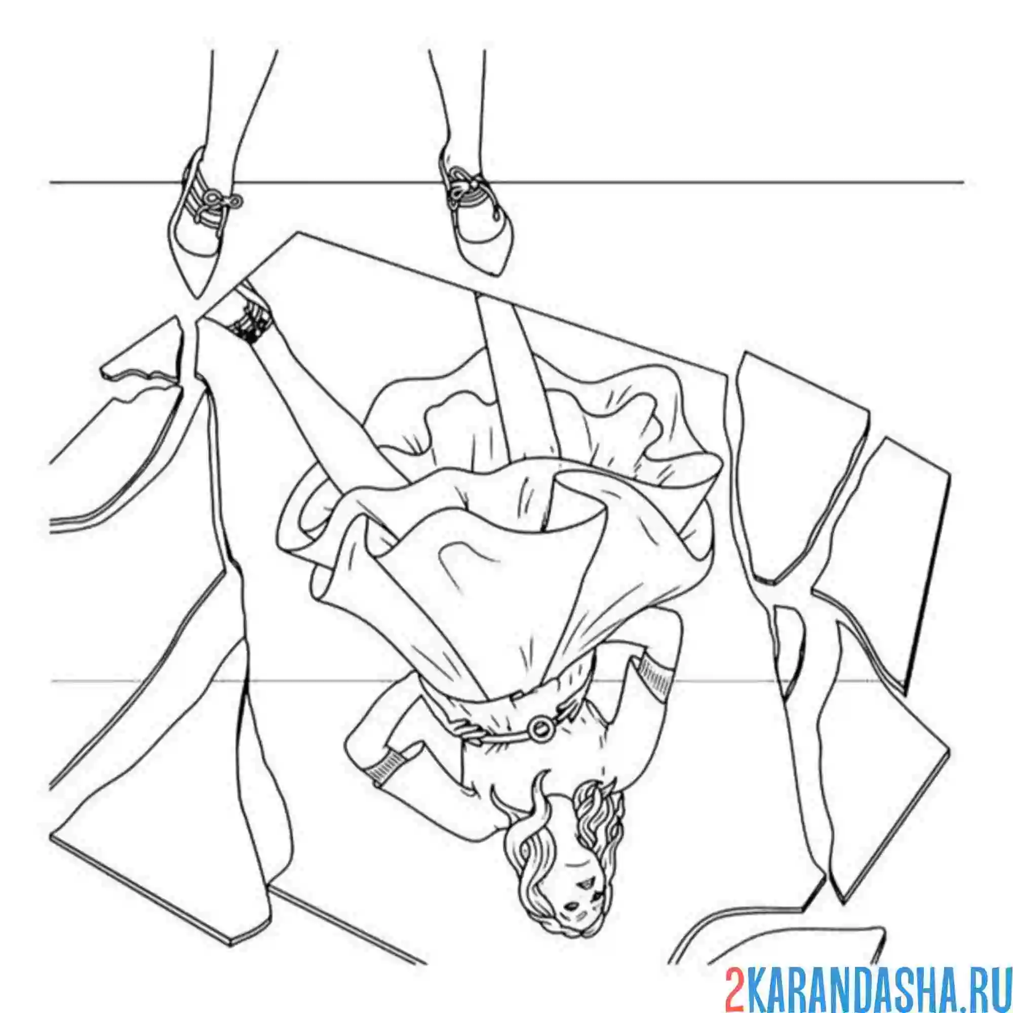 Раскраска эстетика девушка и отражение