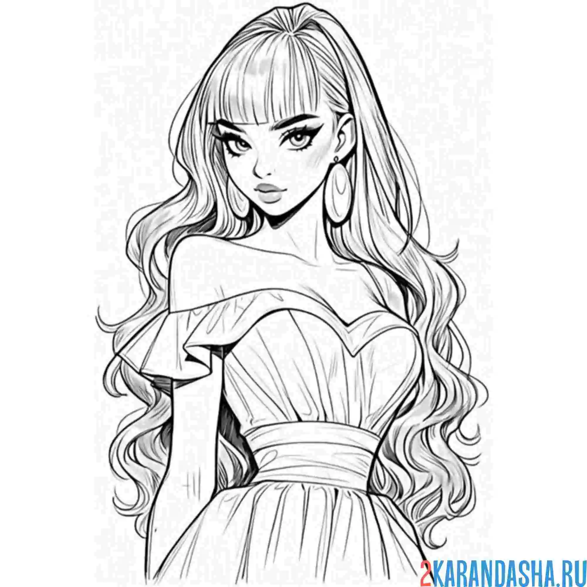 Раскраска эстетичная девушка