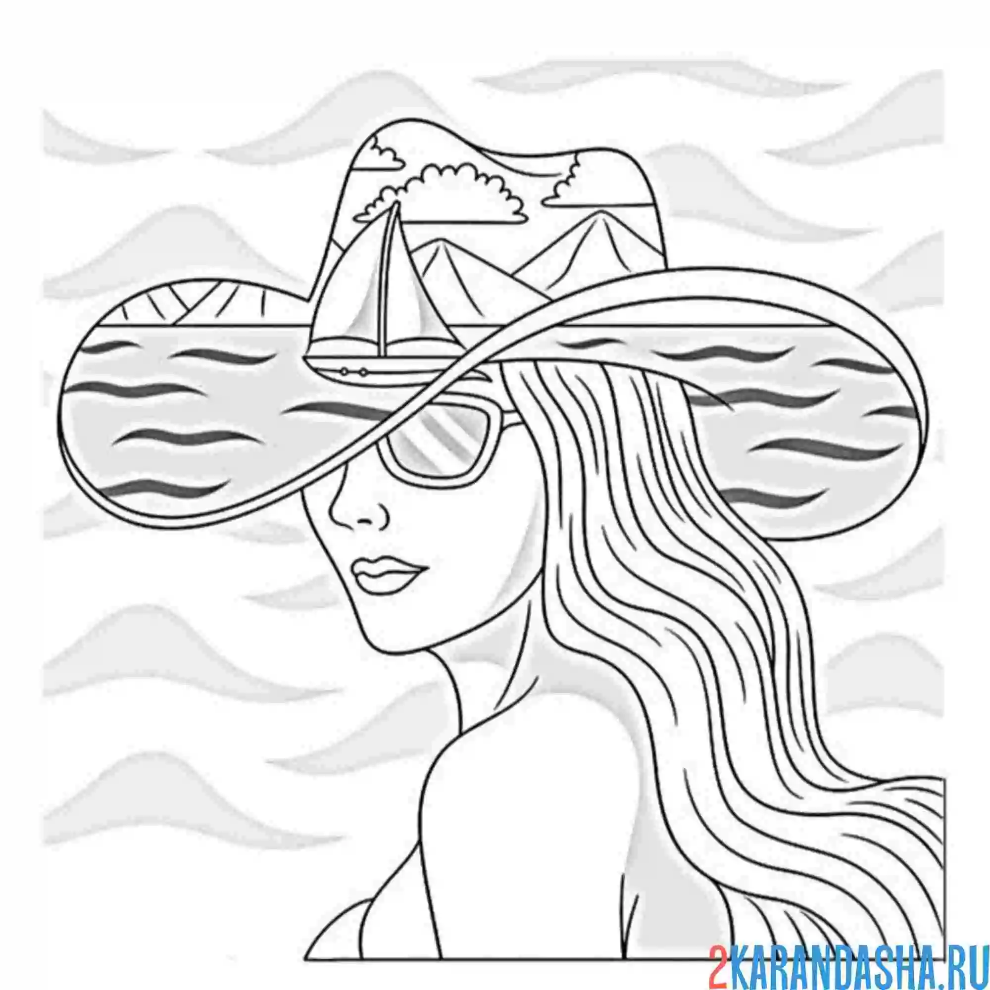 Раскраска эстетика шляпа