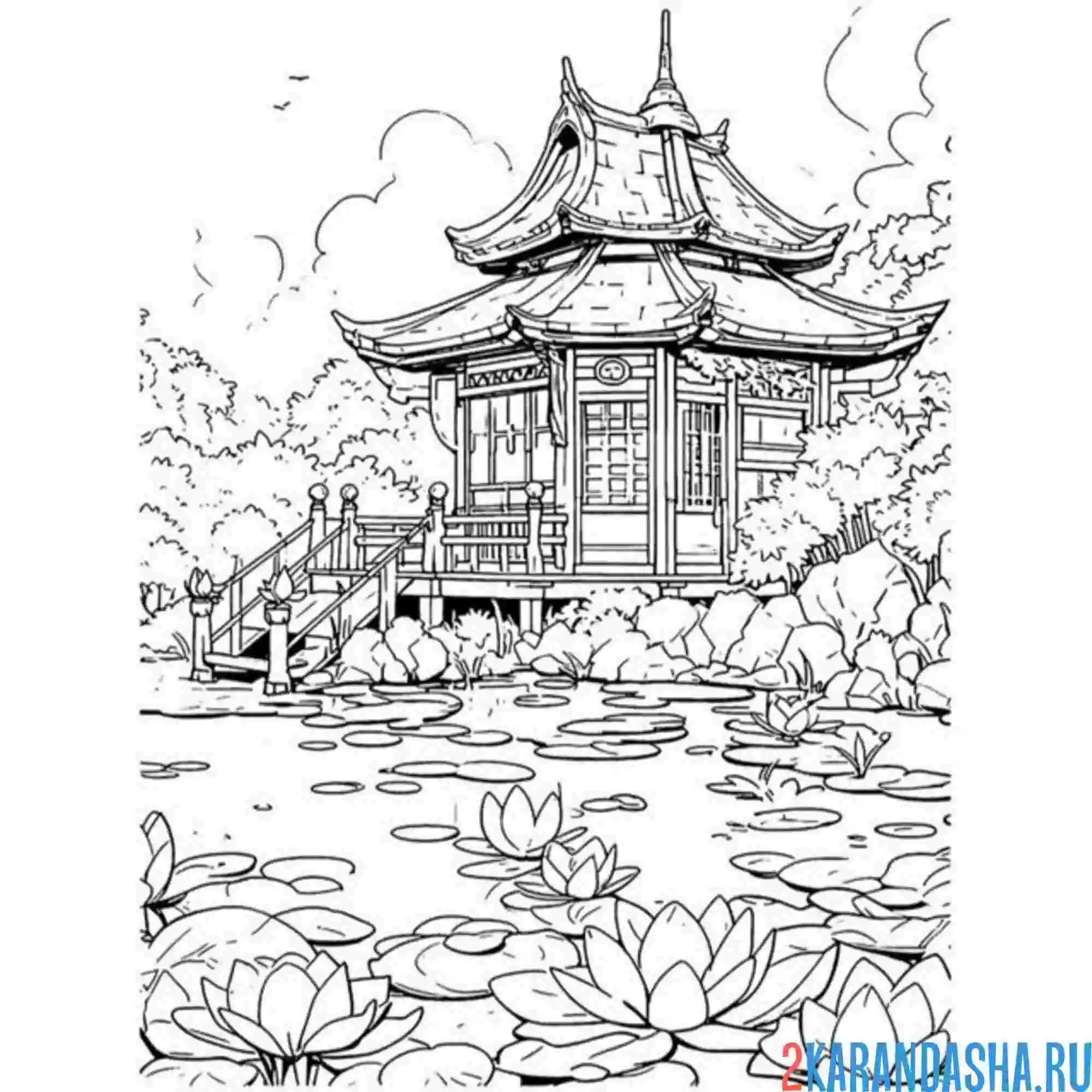 Раскраска эстетика япония
