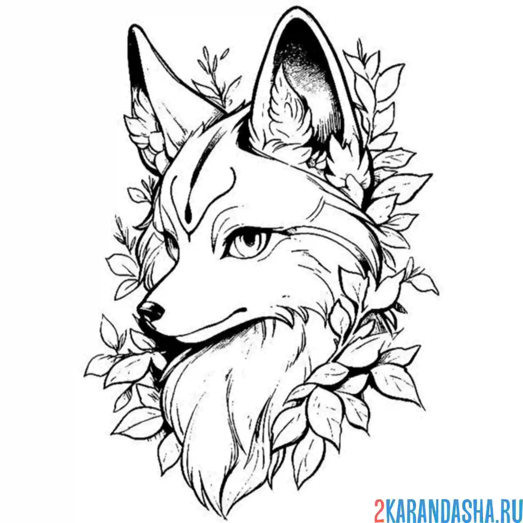 Раскраска эстетика лиса