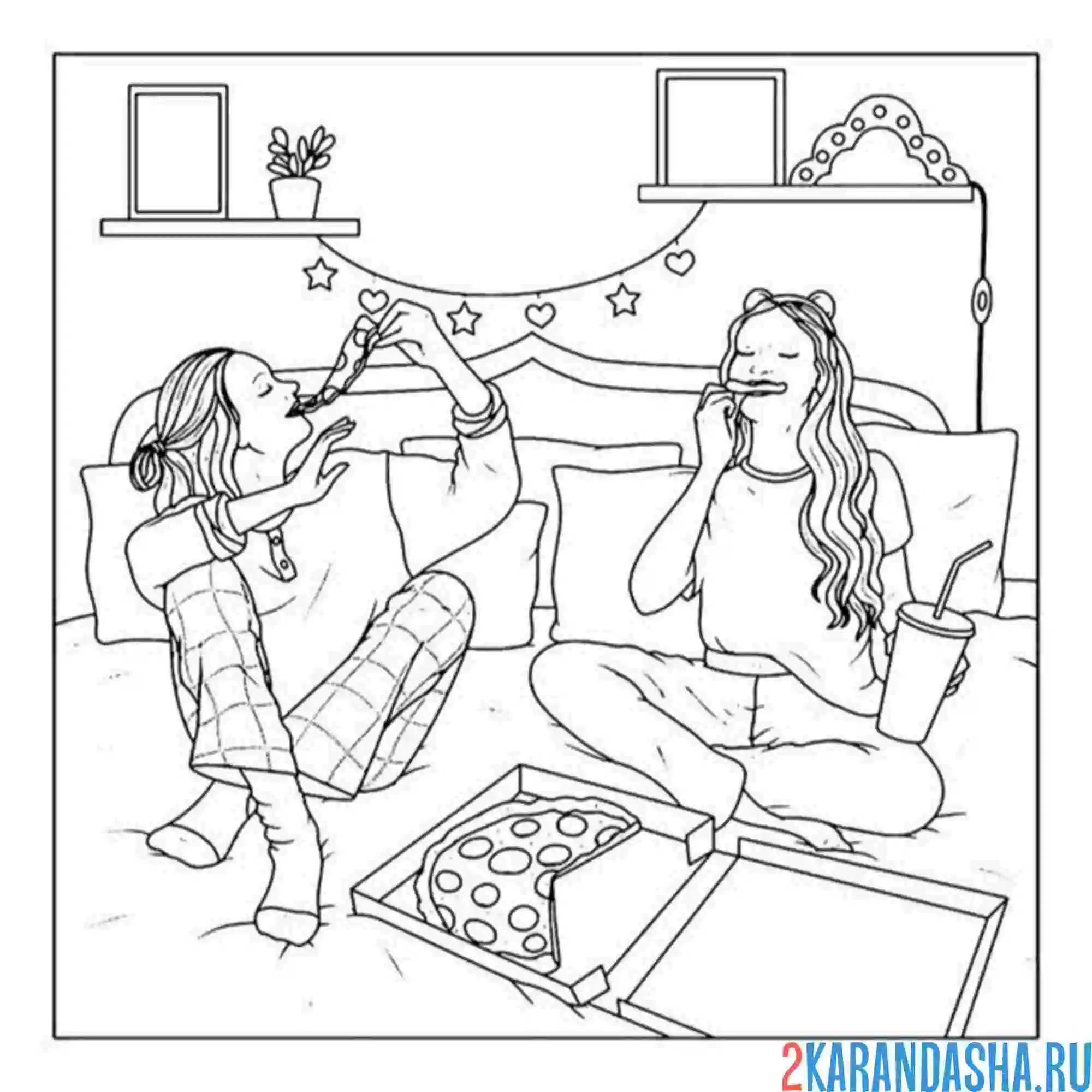 Раскраска эстетика девичник