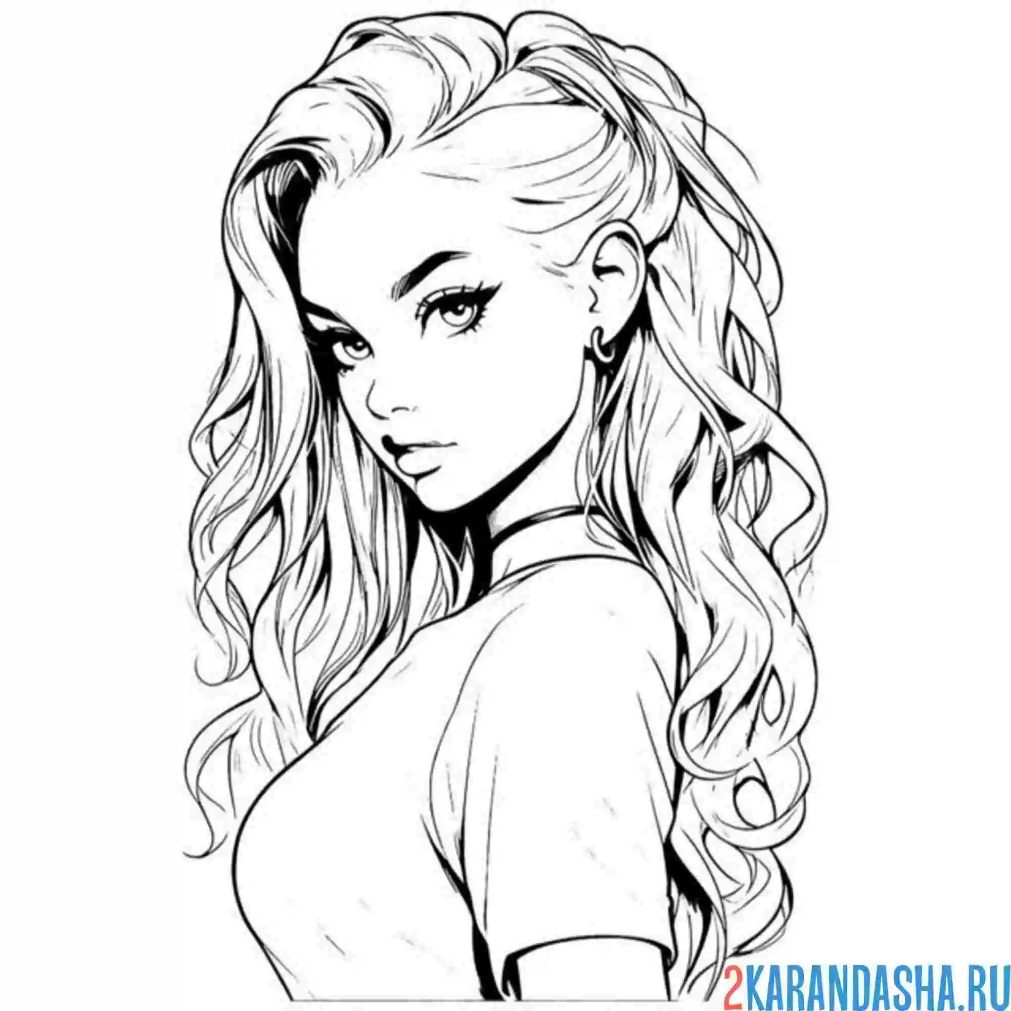 Раскраска красивая девушка эстетика