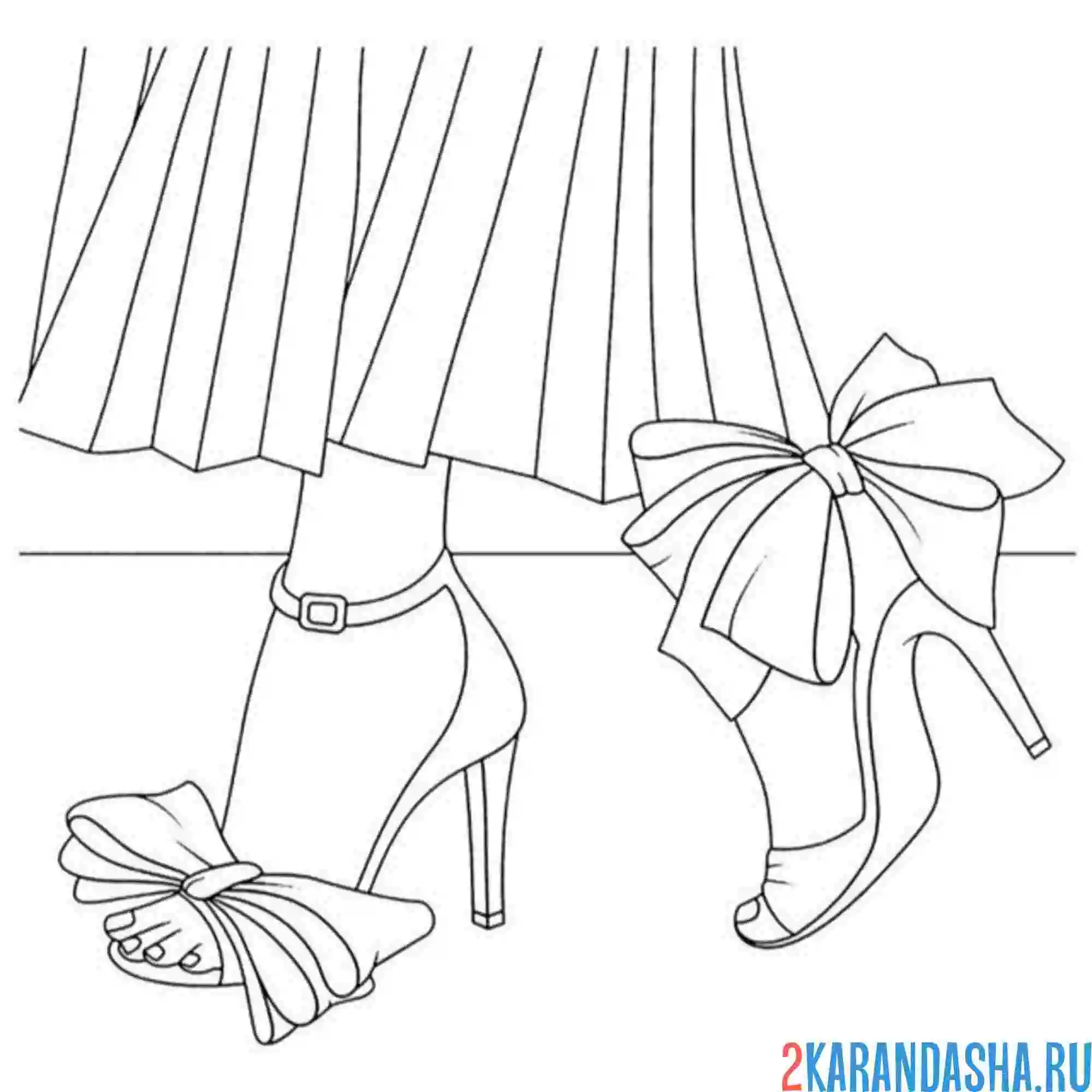 Раскраска туфельки эстетика