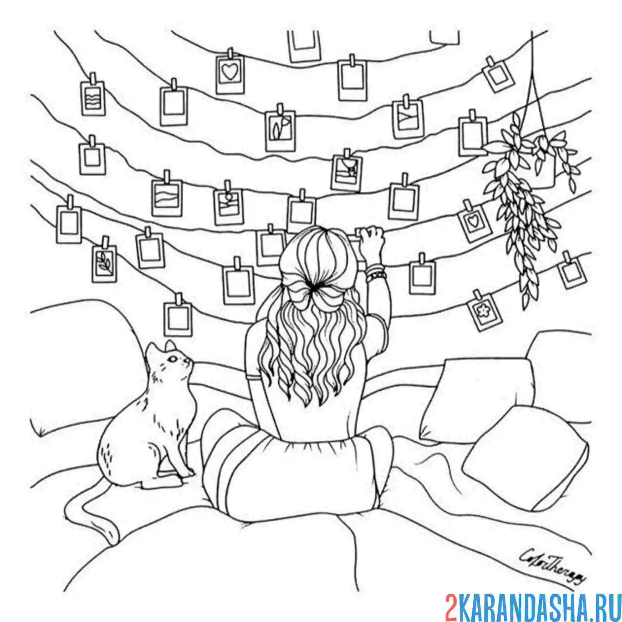 Раскраска фото на стене эстетика