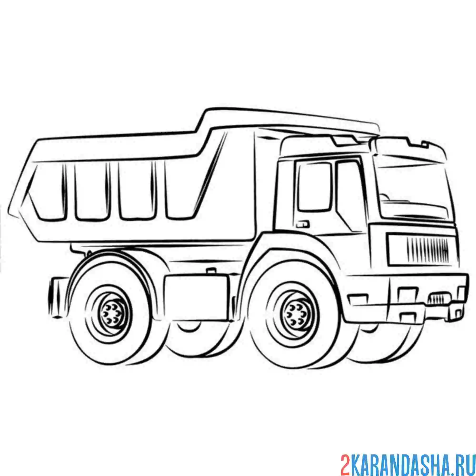 Раскраска самосвал камаз