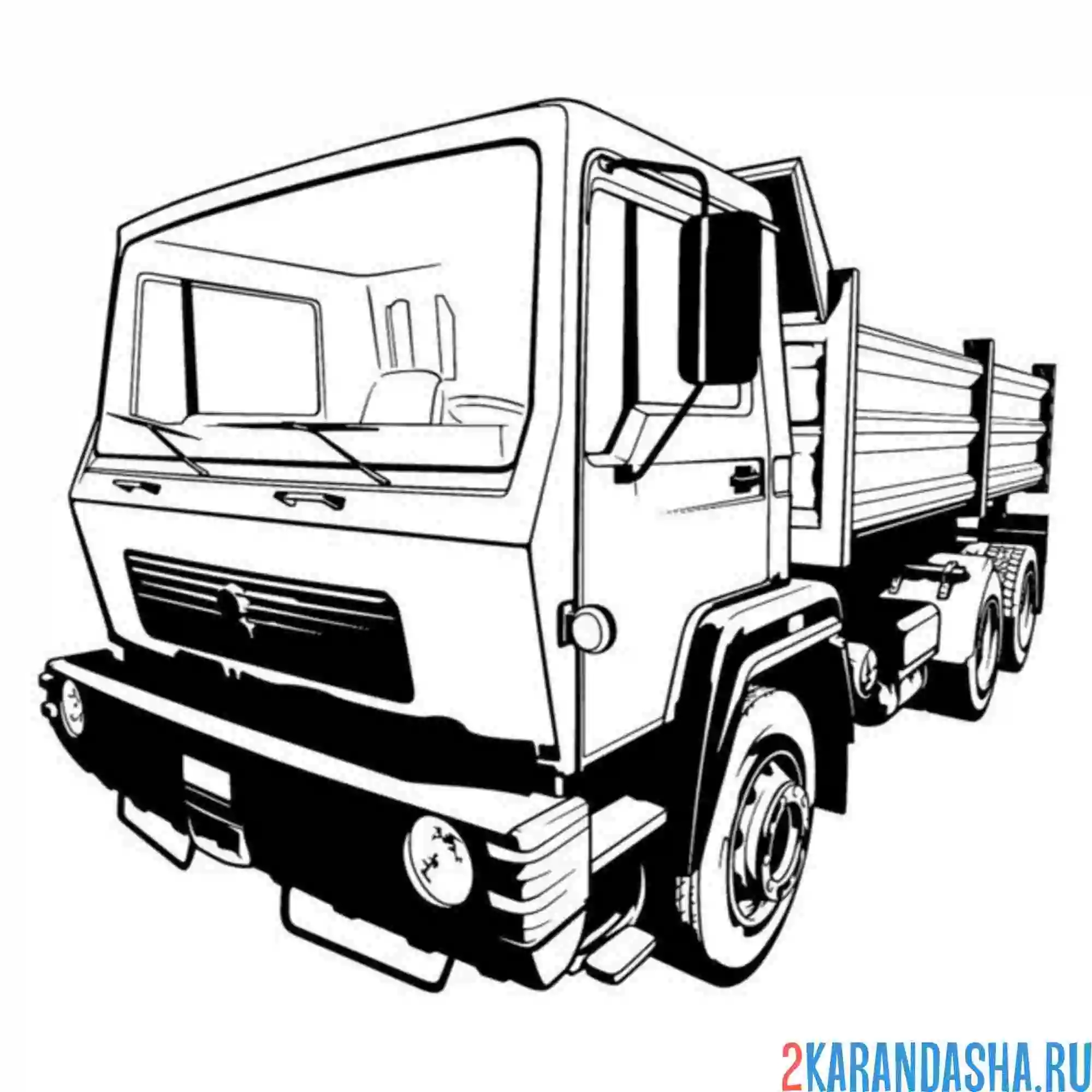 Раскраска камаз самосвал грузовик