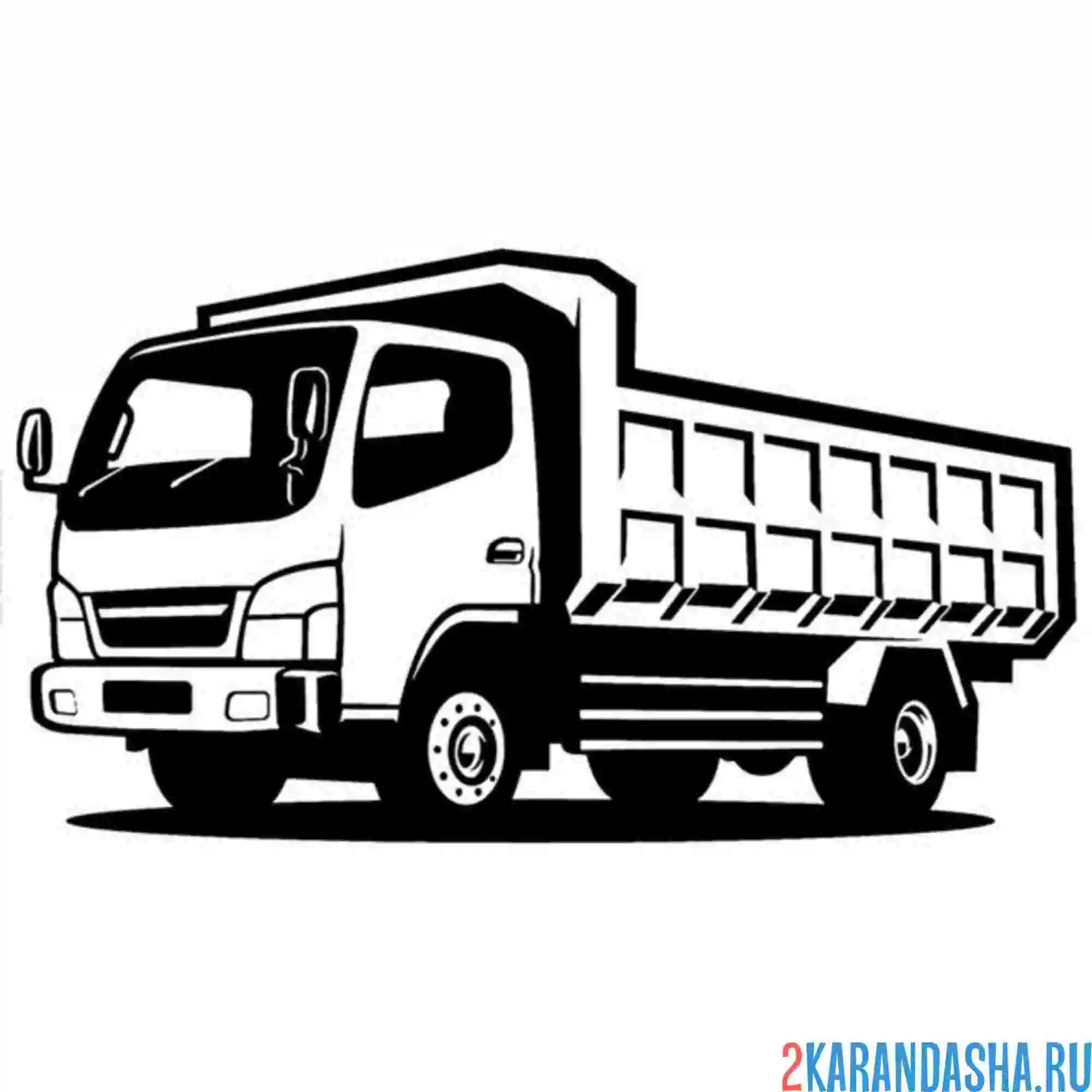 Раскраска самосвал и грузовая платформа