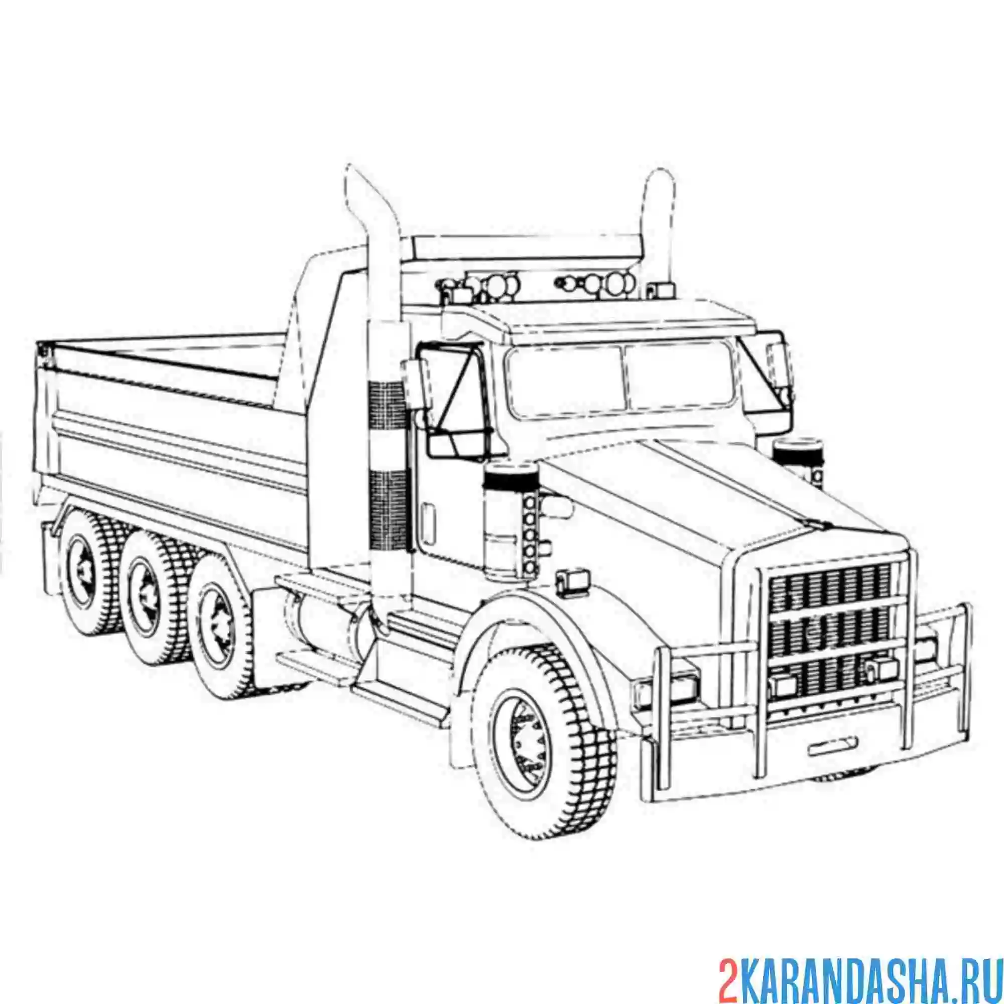 Раскраска американский самосвал