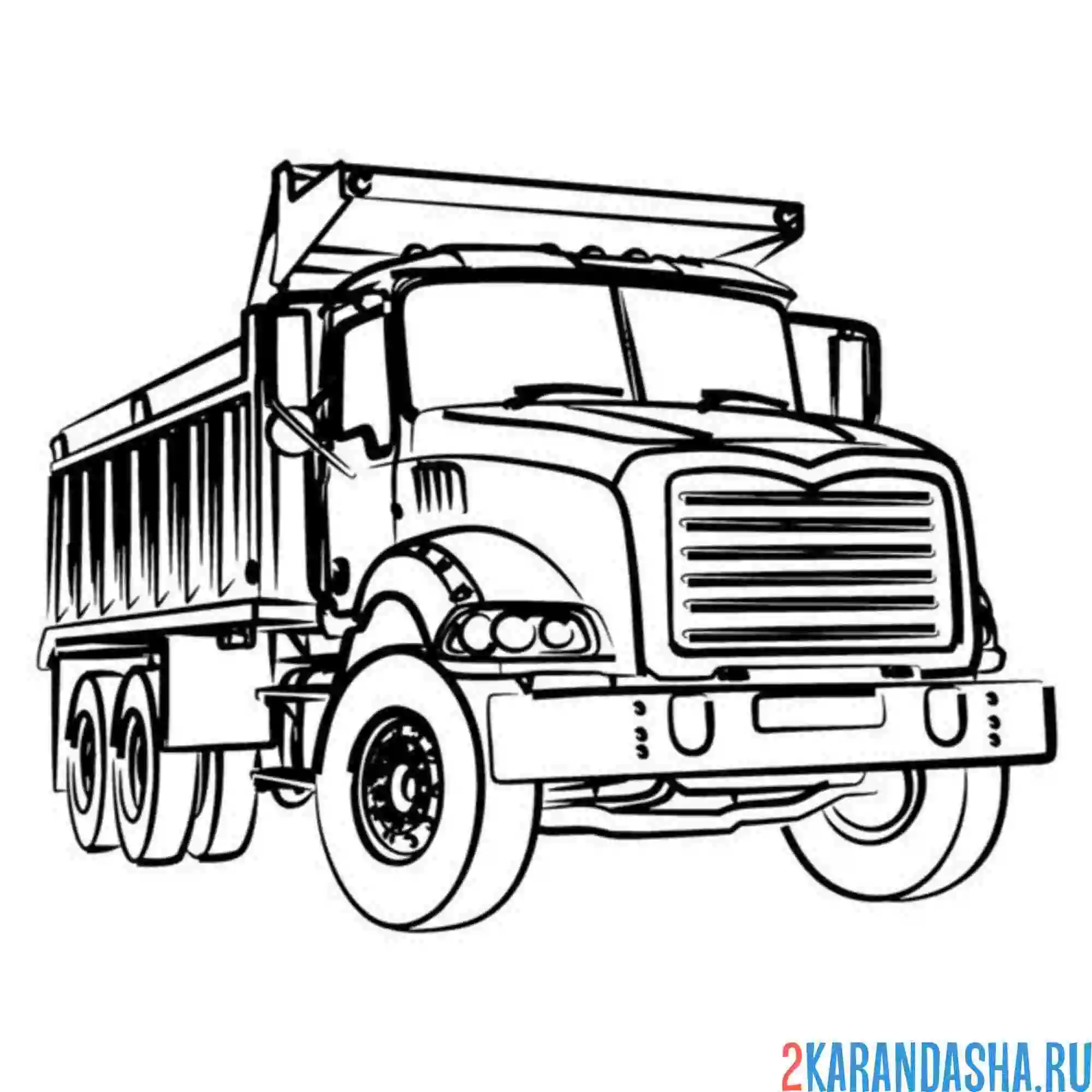 Раскраска самосвал для большой стройки