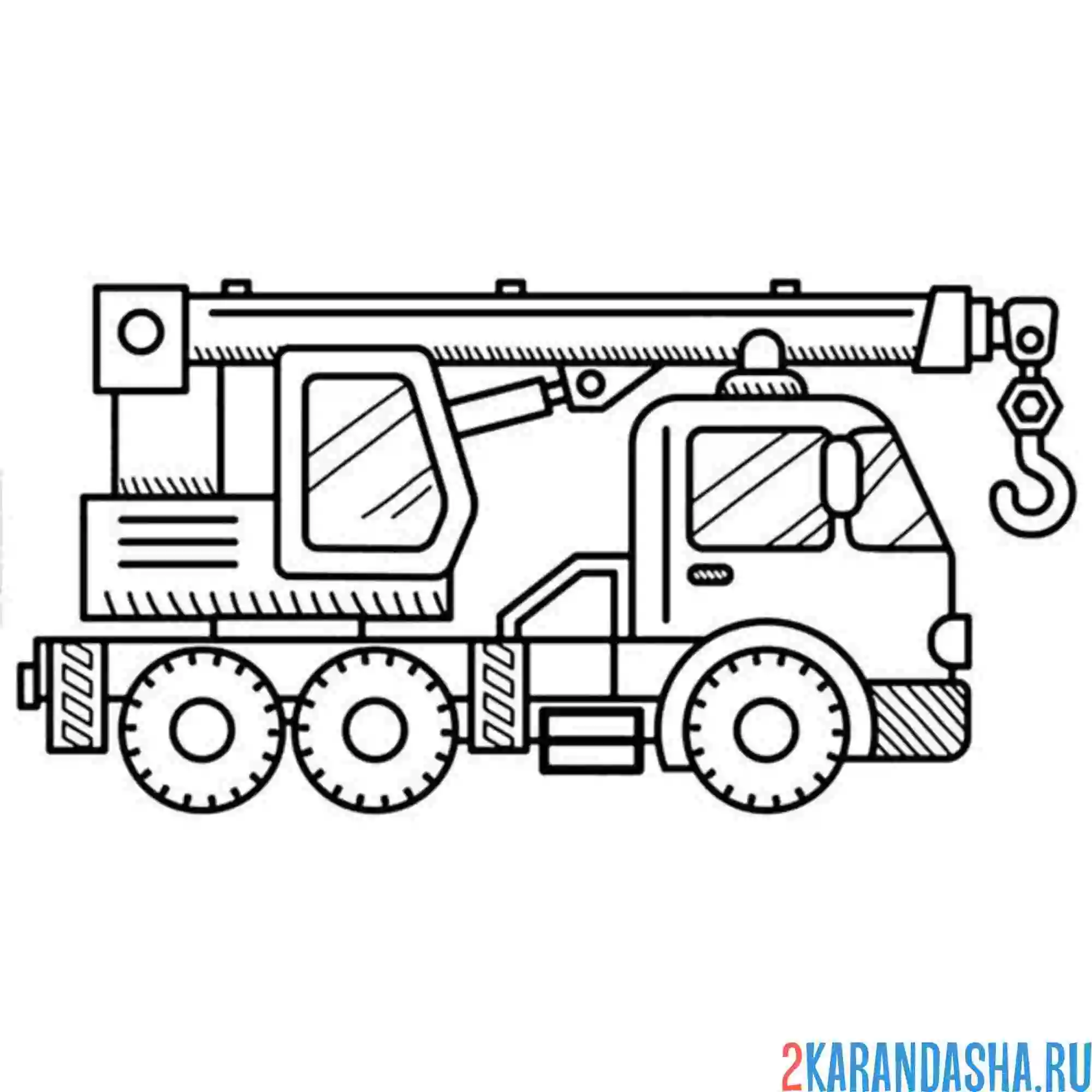 Раскраска машина автокран