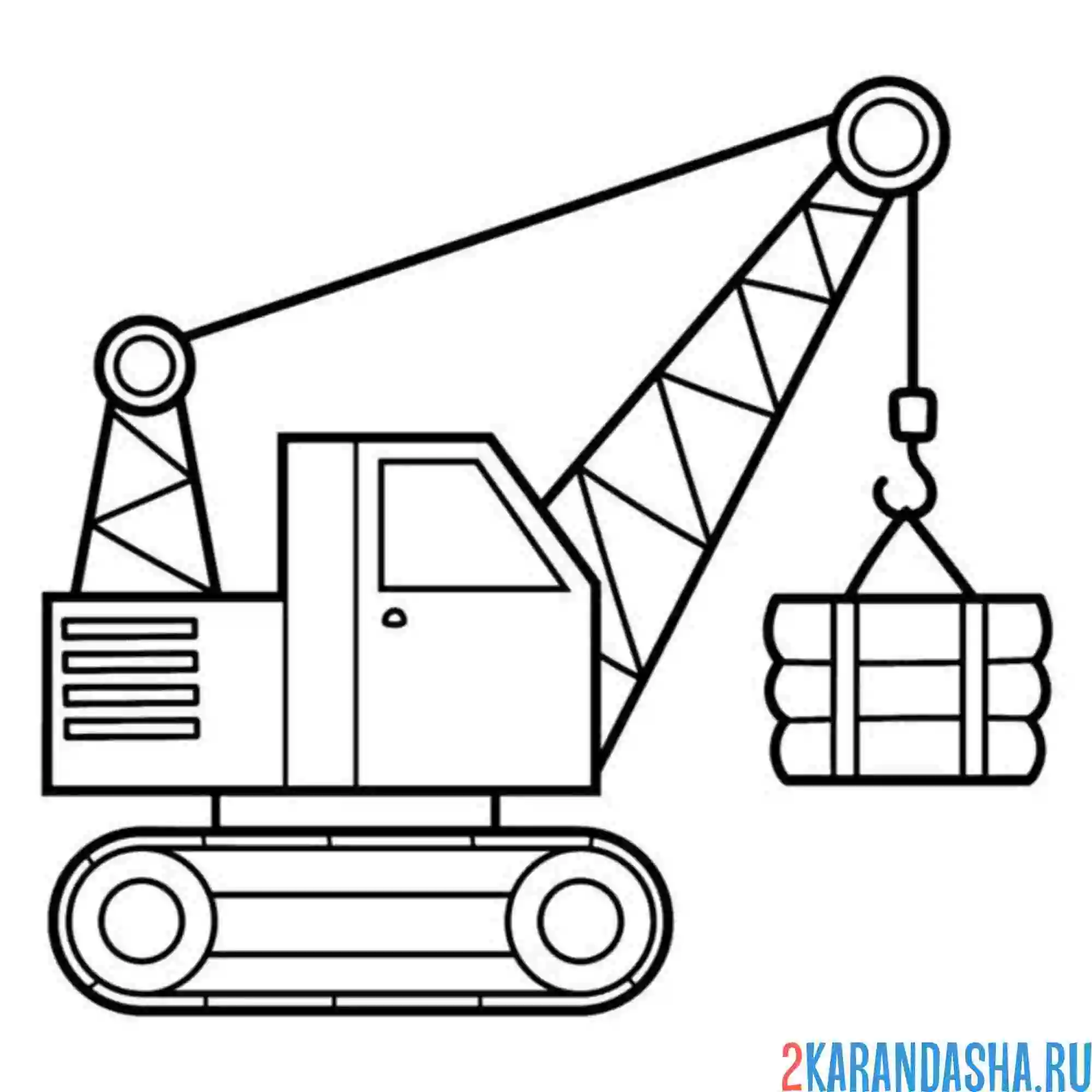 Раскраска небольшой подъемный кран