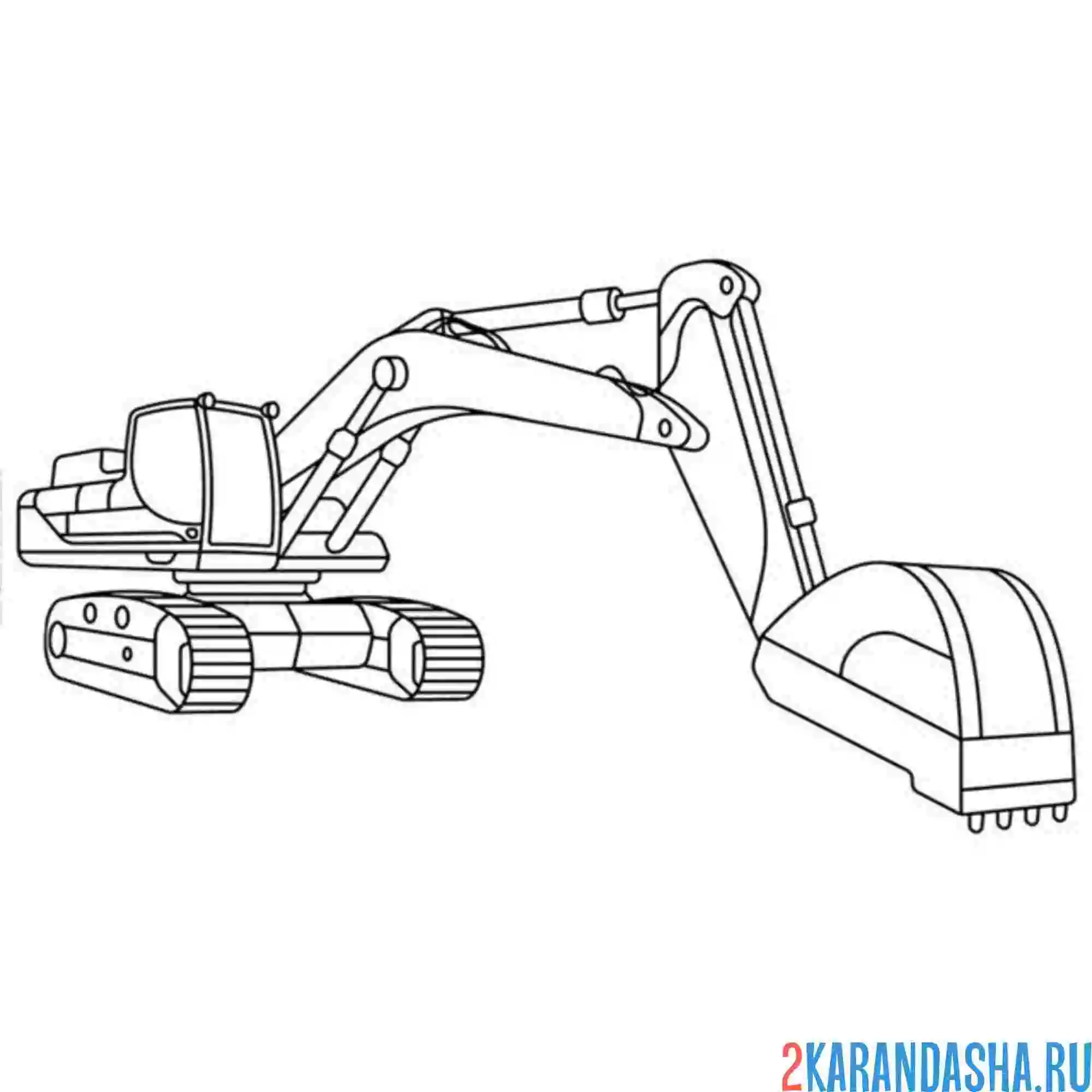 Раскраска большой ковш экскаватор