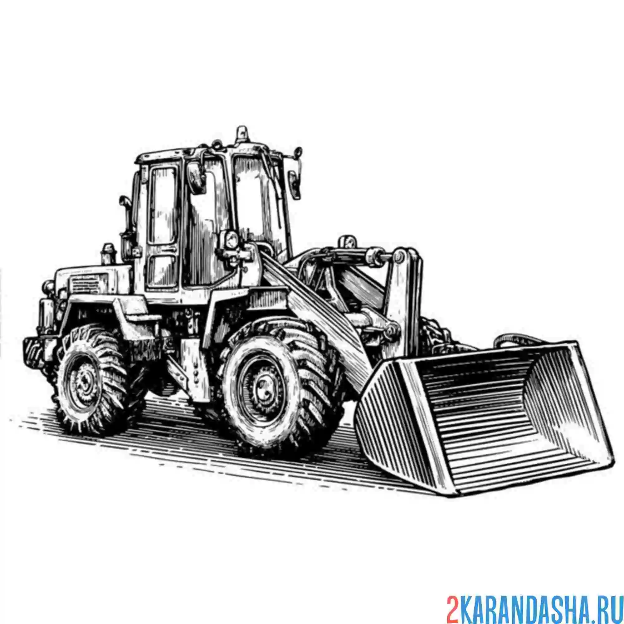 Раскраска экскаватор бульдозерный