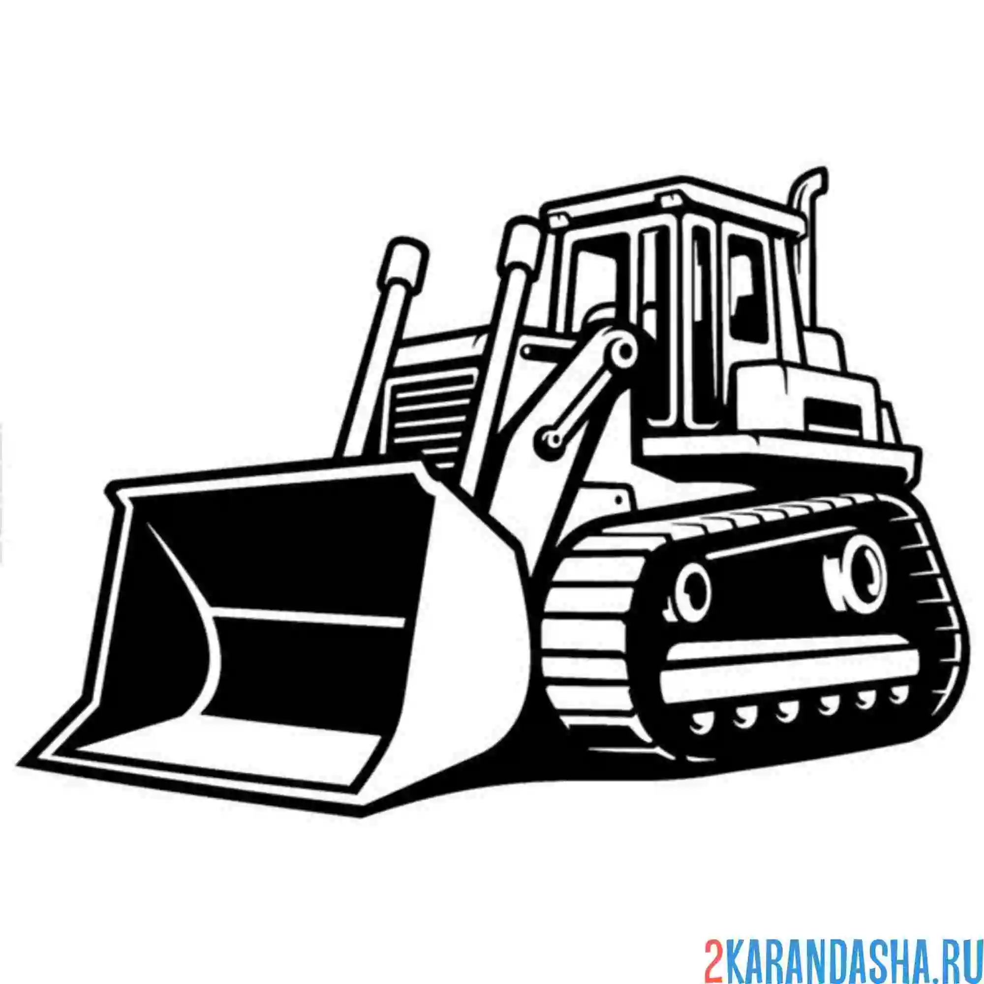 Раскраска бульдозер гусеничный