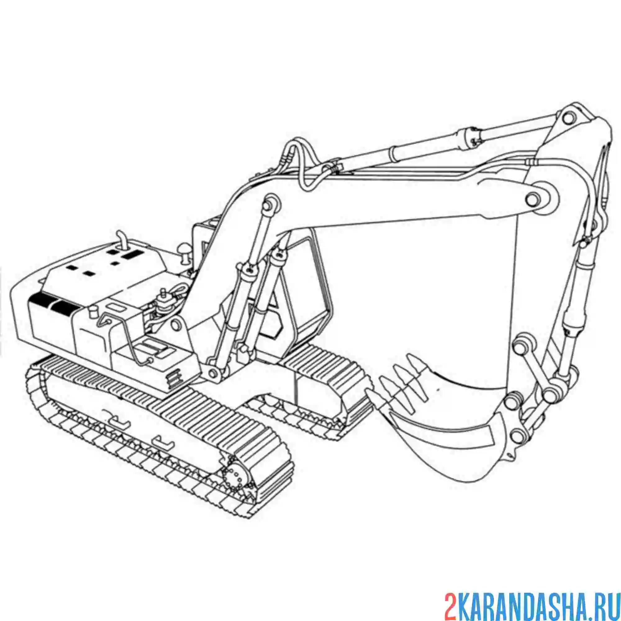Раскраска экскаватор настоящий фото