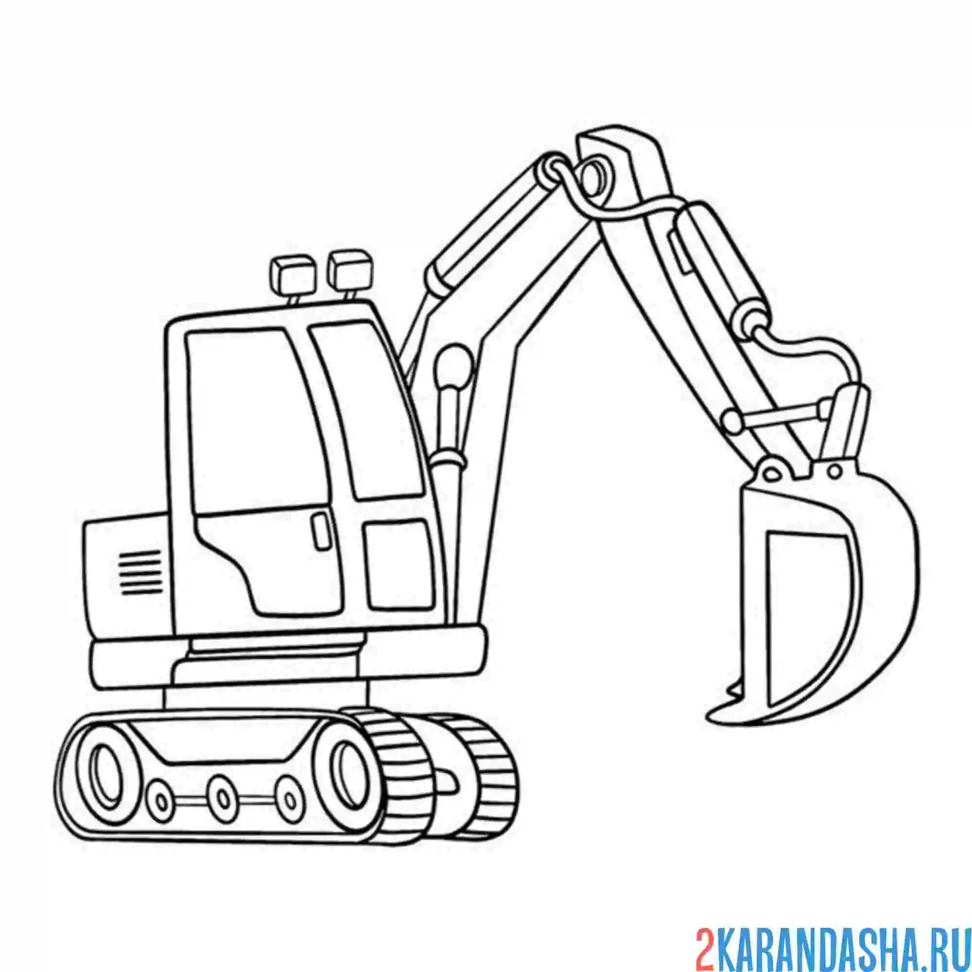 Раскраска миниатюрный экскаватор