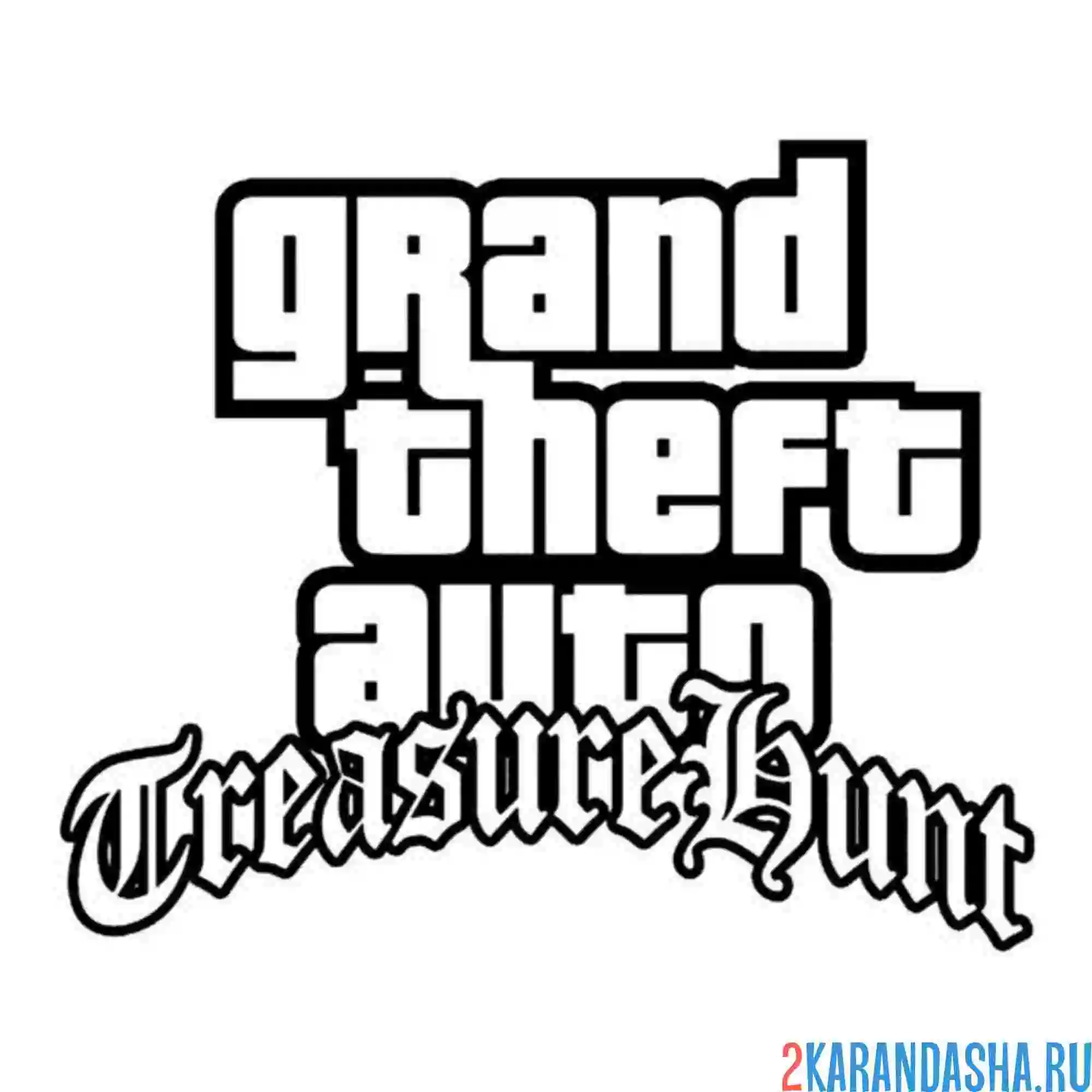 Раскраска гта (gta) лого