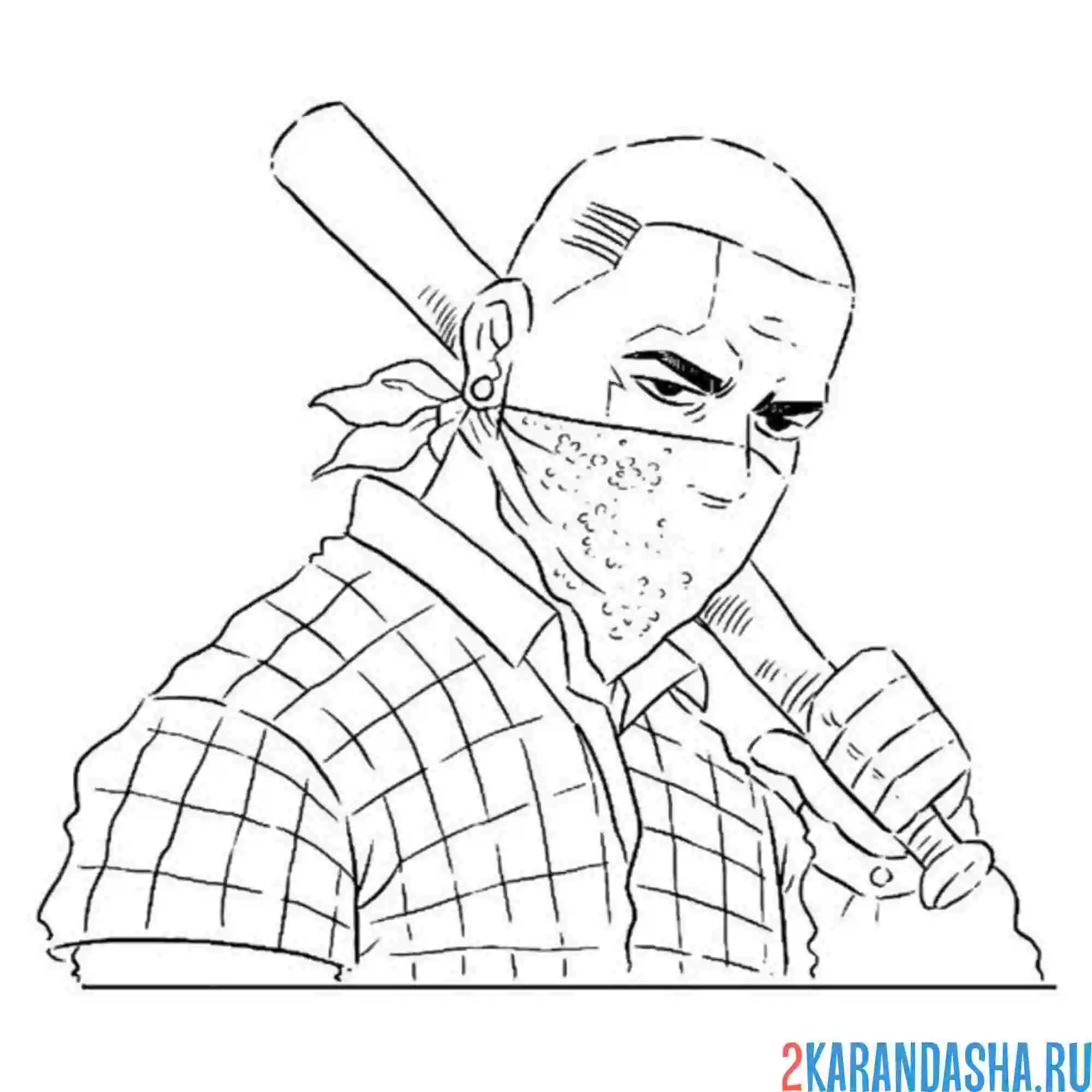 Раскраска franklin gta 5 (гта)