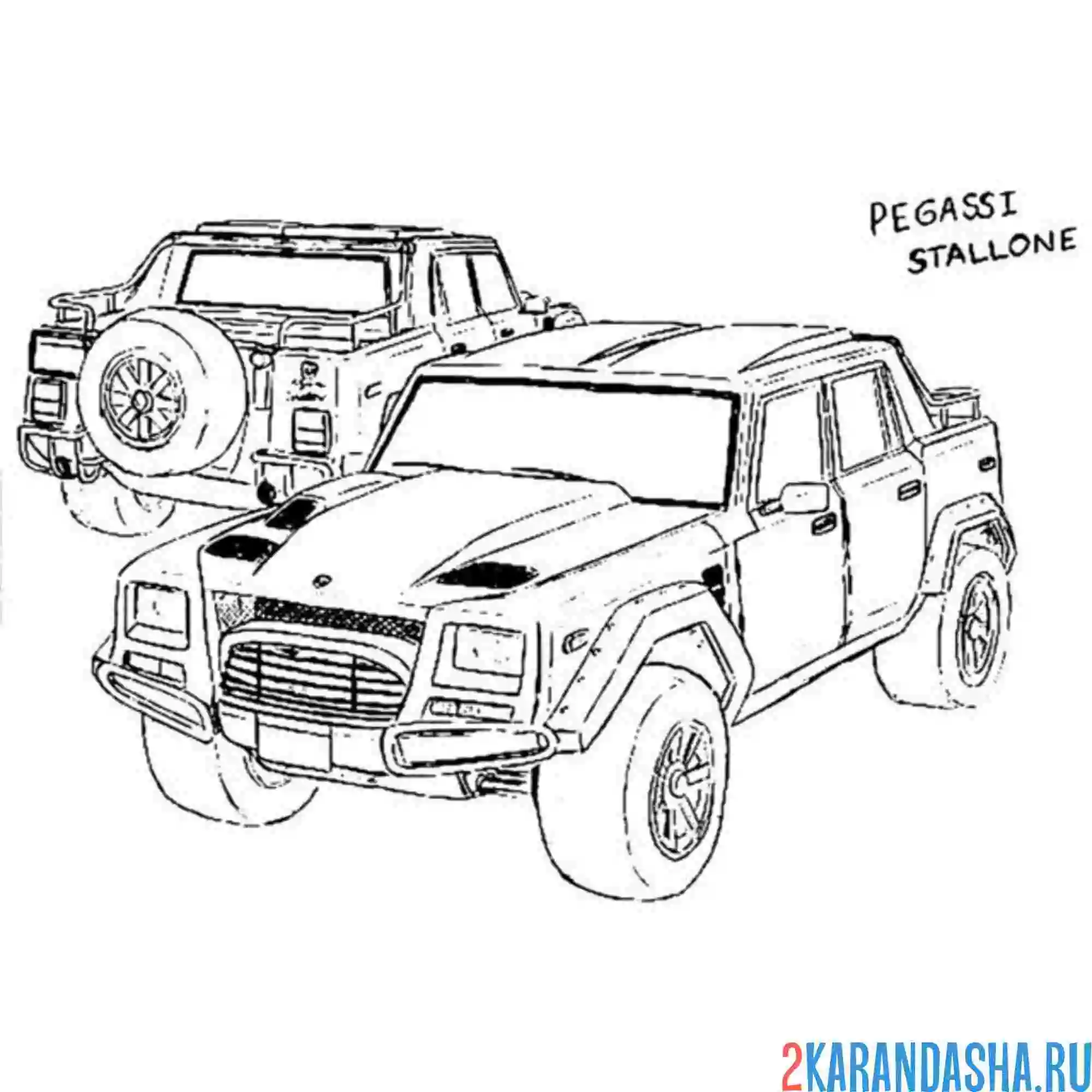 Раскраска гта (gta) внедорожник