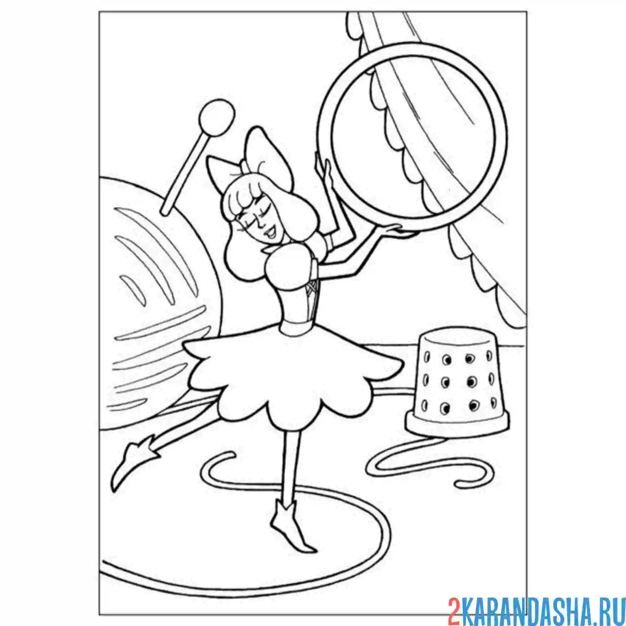 Раскраска дюймовочка и кольцо