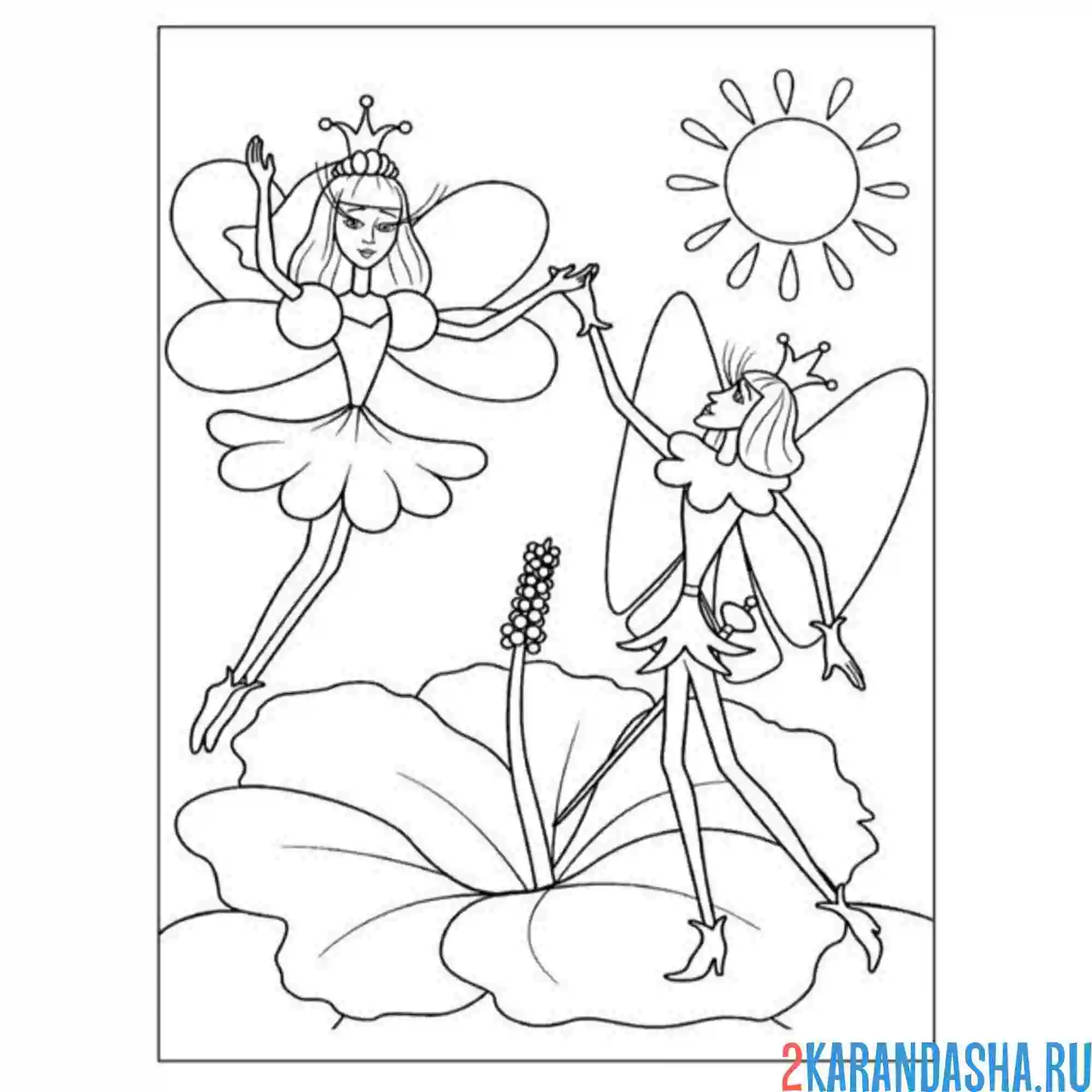 Раскраска свадьба возлюбленных дюймовочка и принц