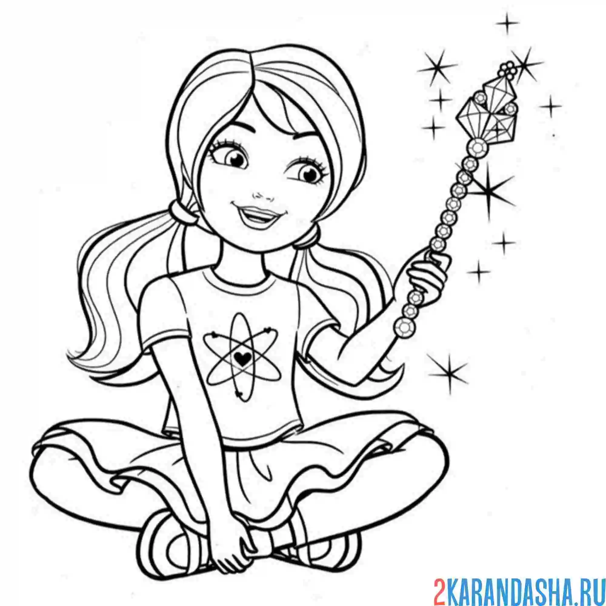 Раскраска младшая сестра барби