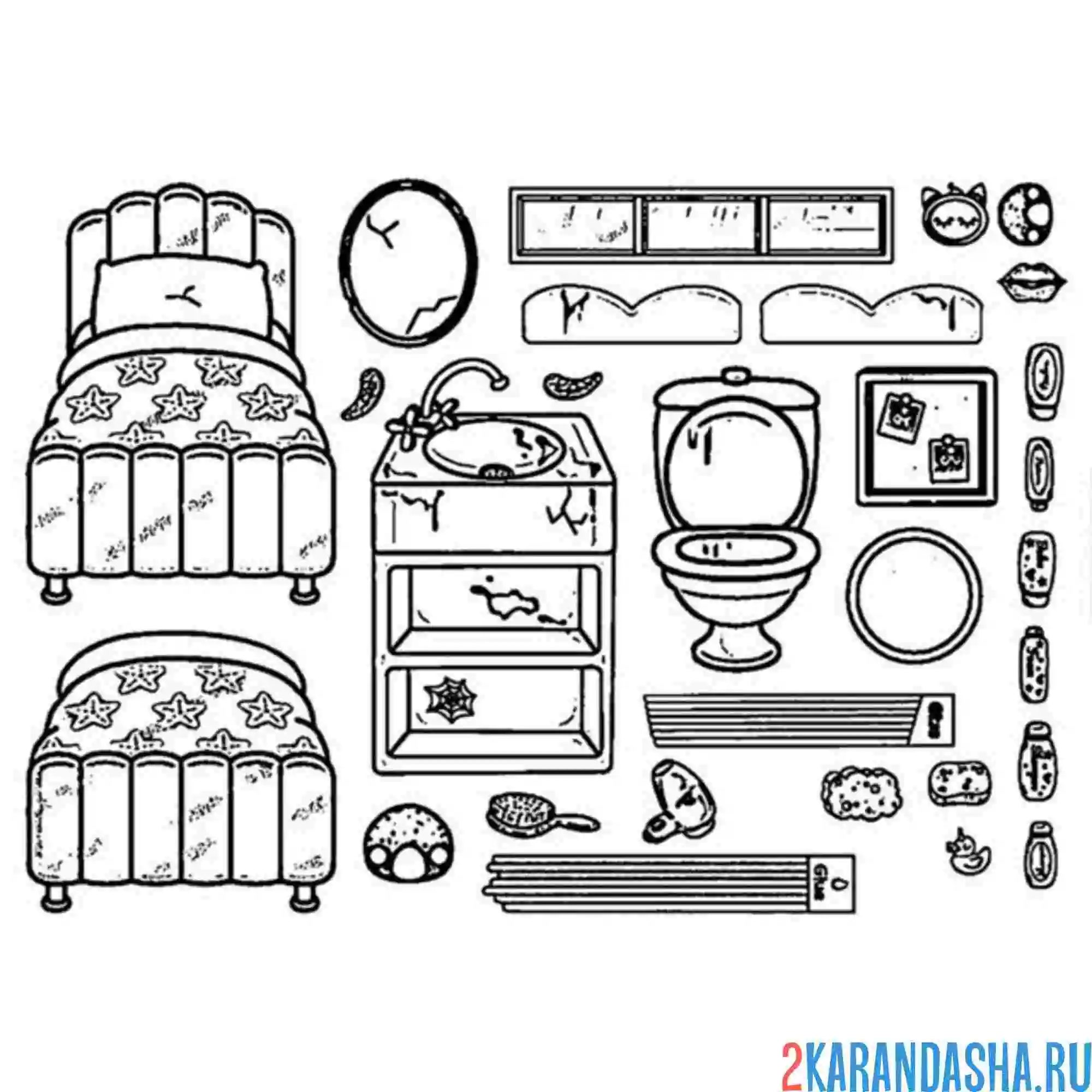 Раскраска мебель тока бока