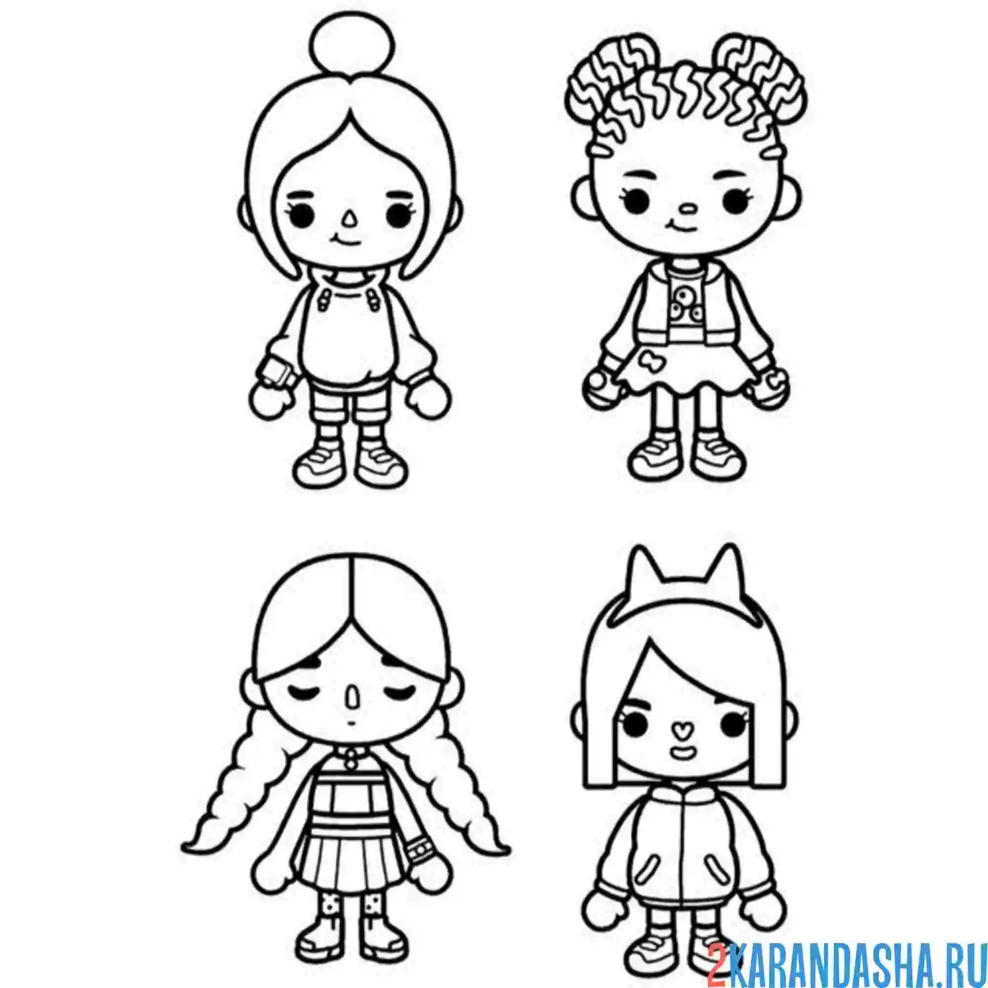 Раскраска тока бока девочки персонади