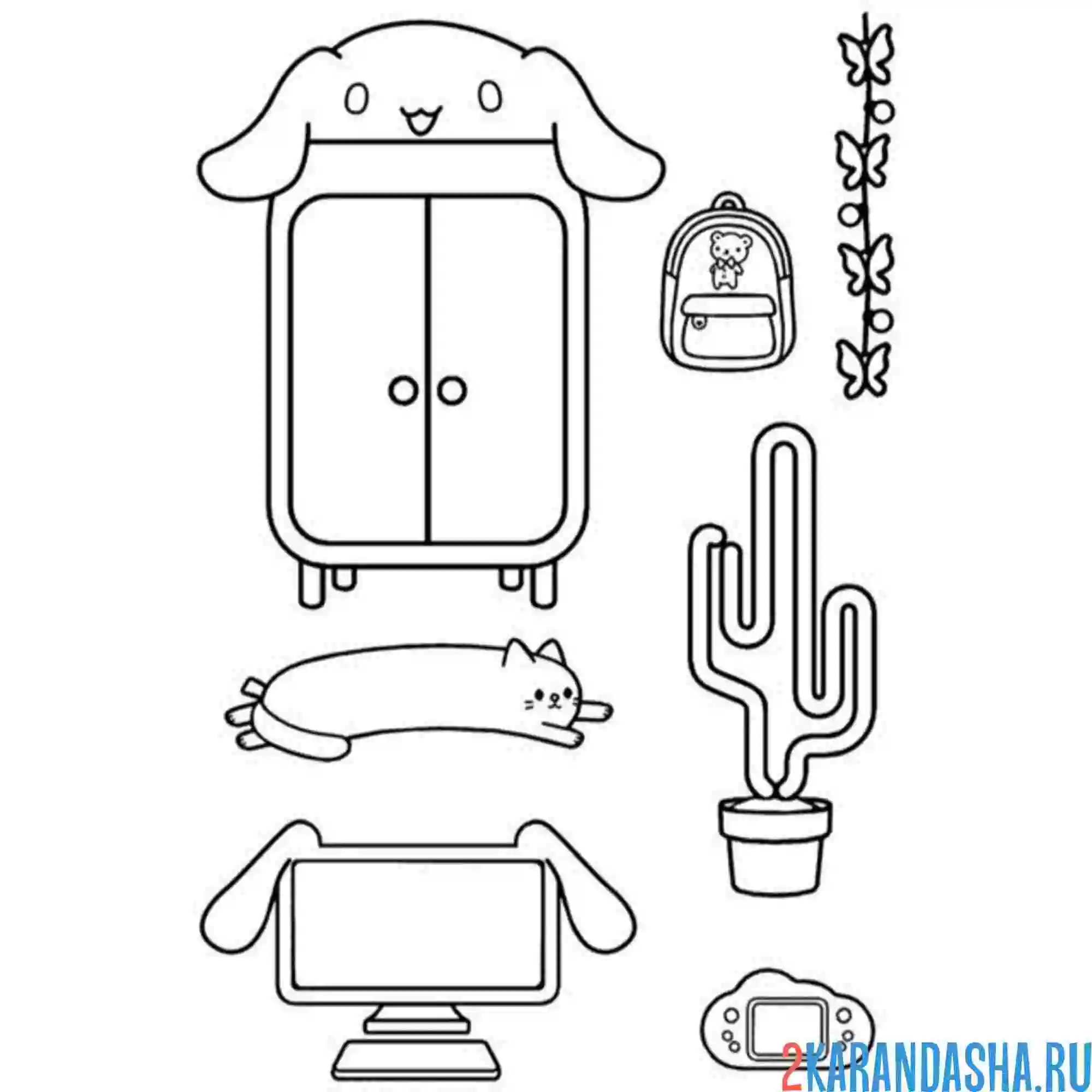 Раскраска тока бока мебель для куроми и май мелоди