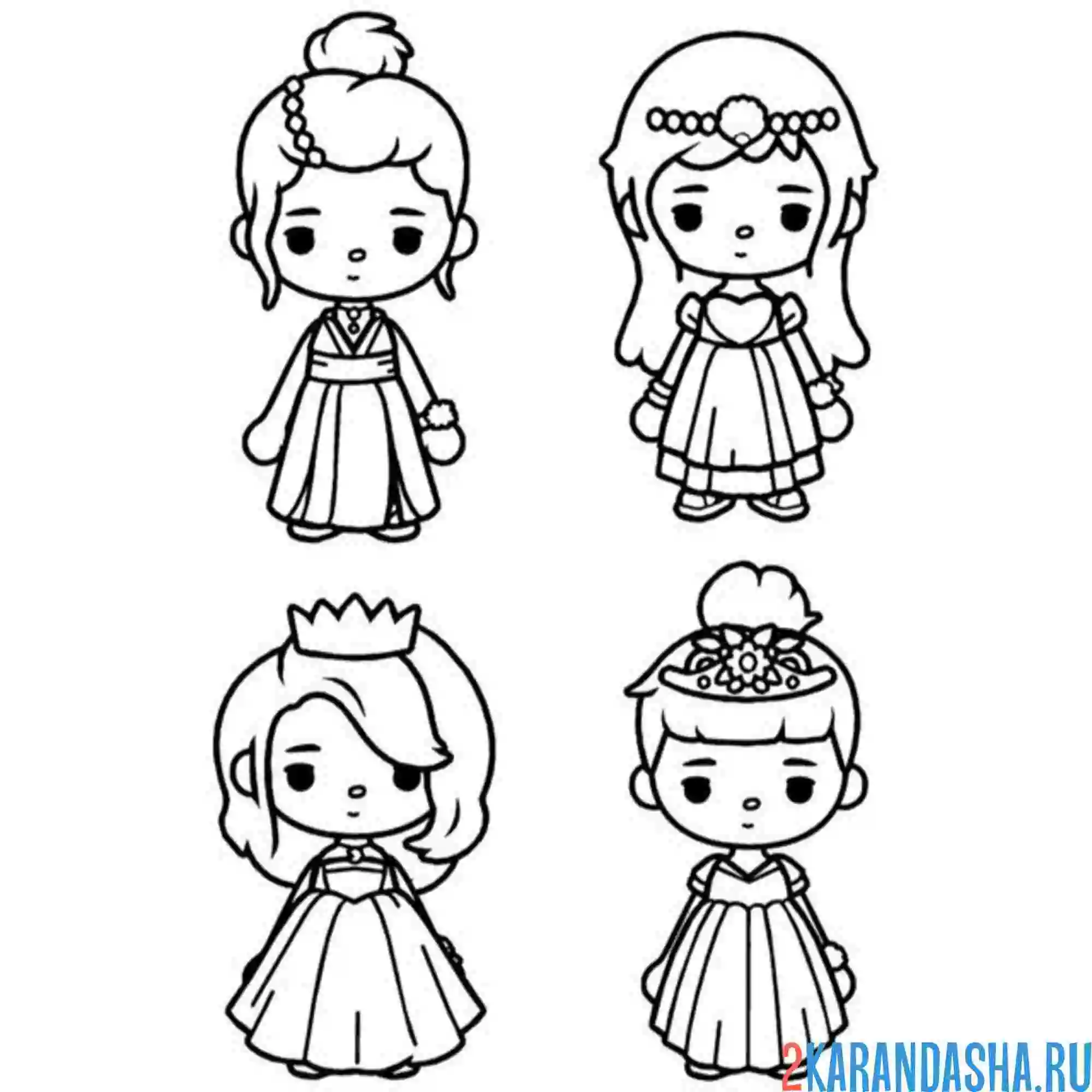 Раскраска принцессы тока бока