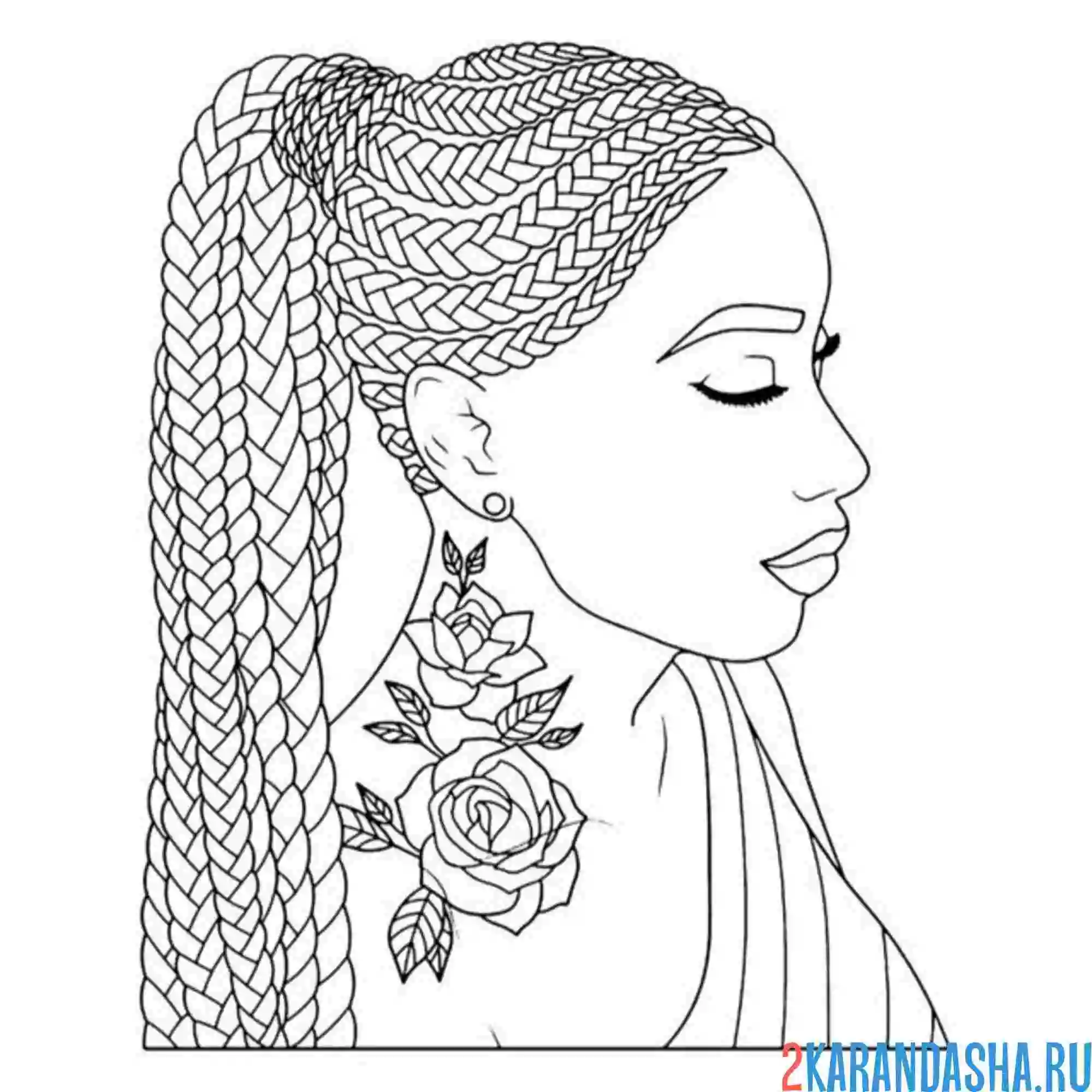 Раскраска афрокосы волосы и прическа