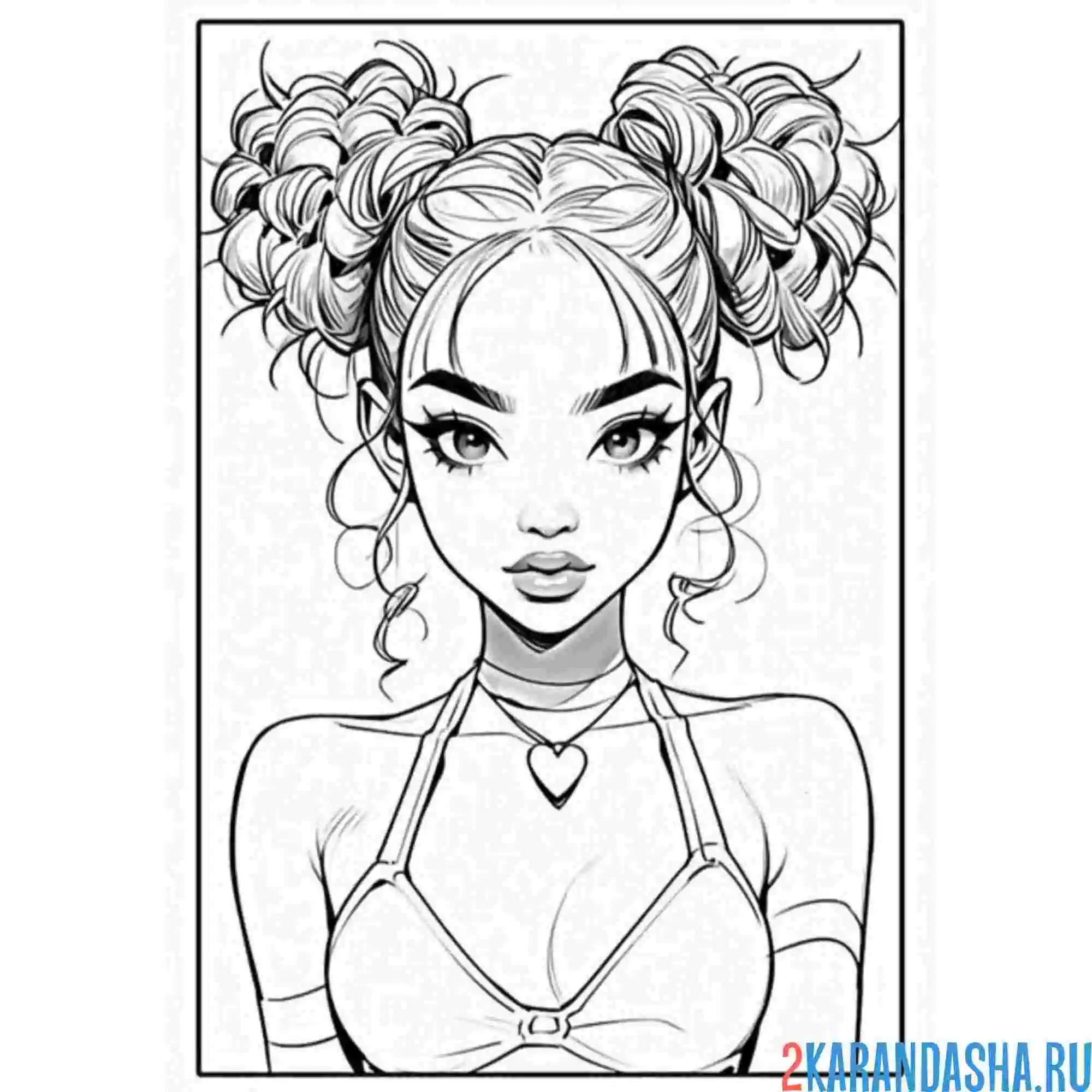 Раскраска современная прическа волосы
