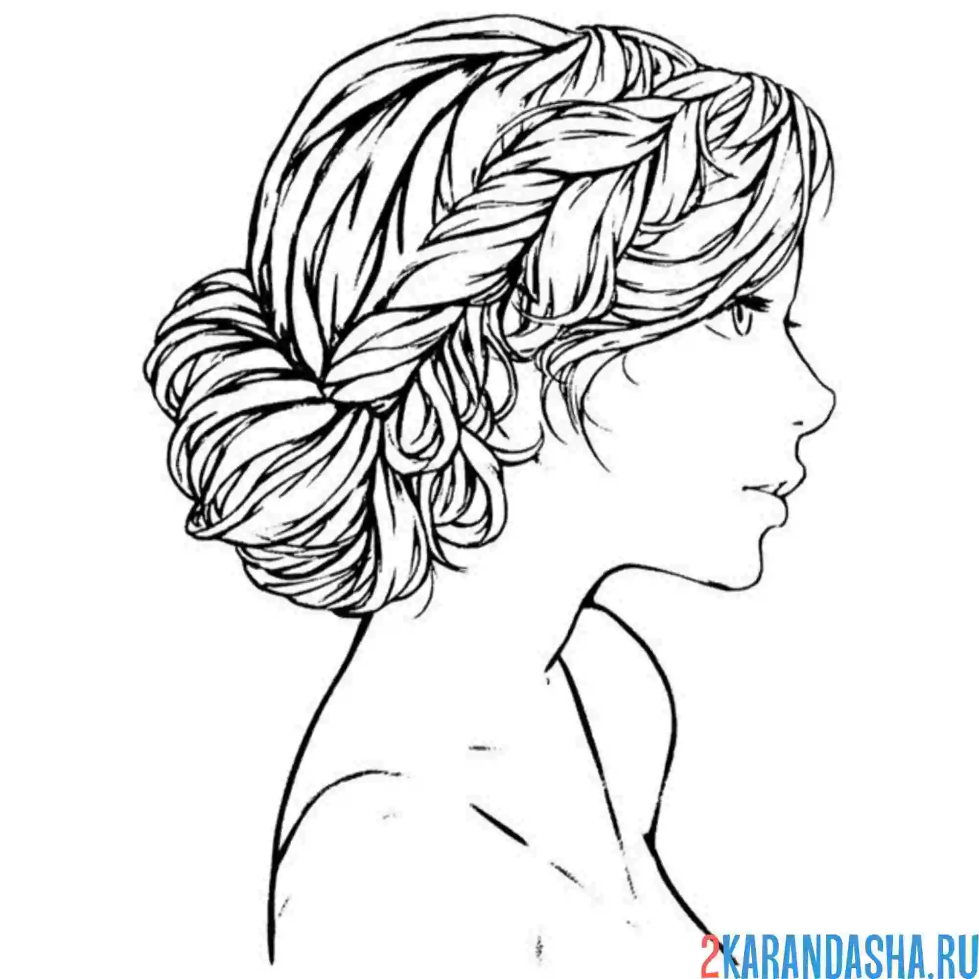 Раскраска колосок прическа и волосы